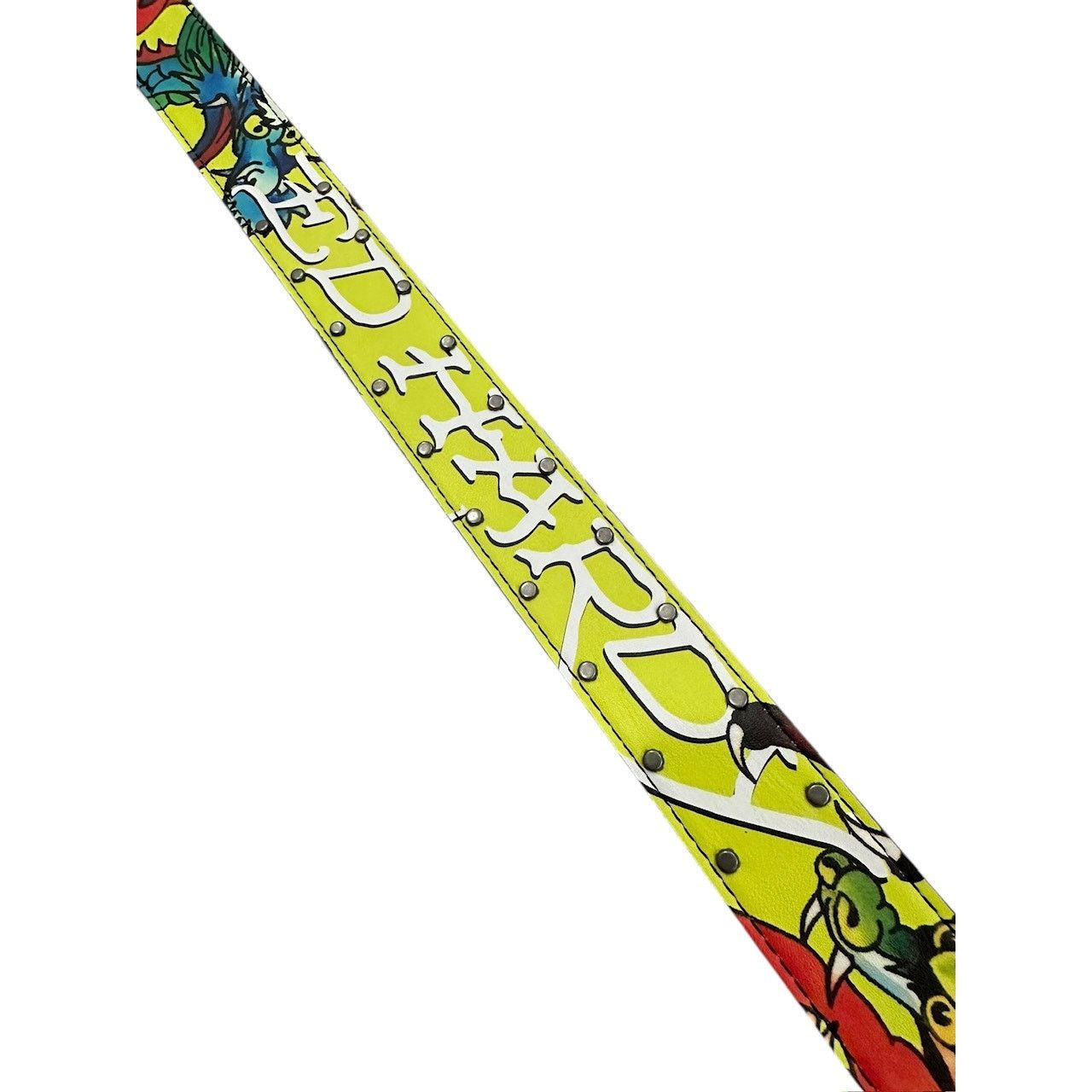 Ed Hardy Ed Hardy Men's Dragon Lime Belt With Metal Rivets Size 40 - 5 Thumbnail