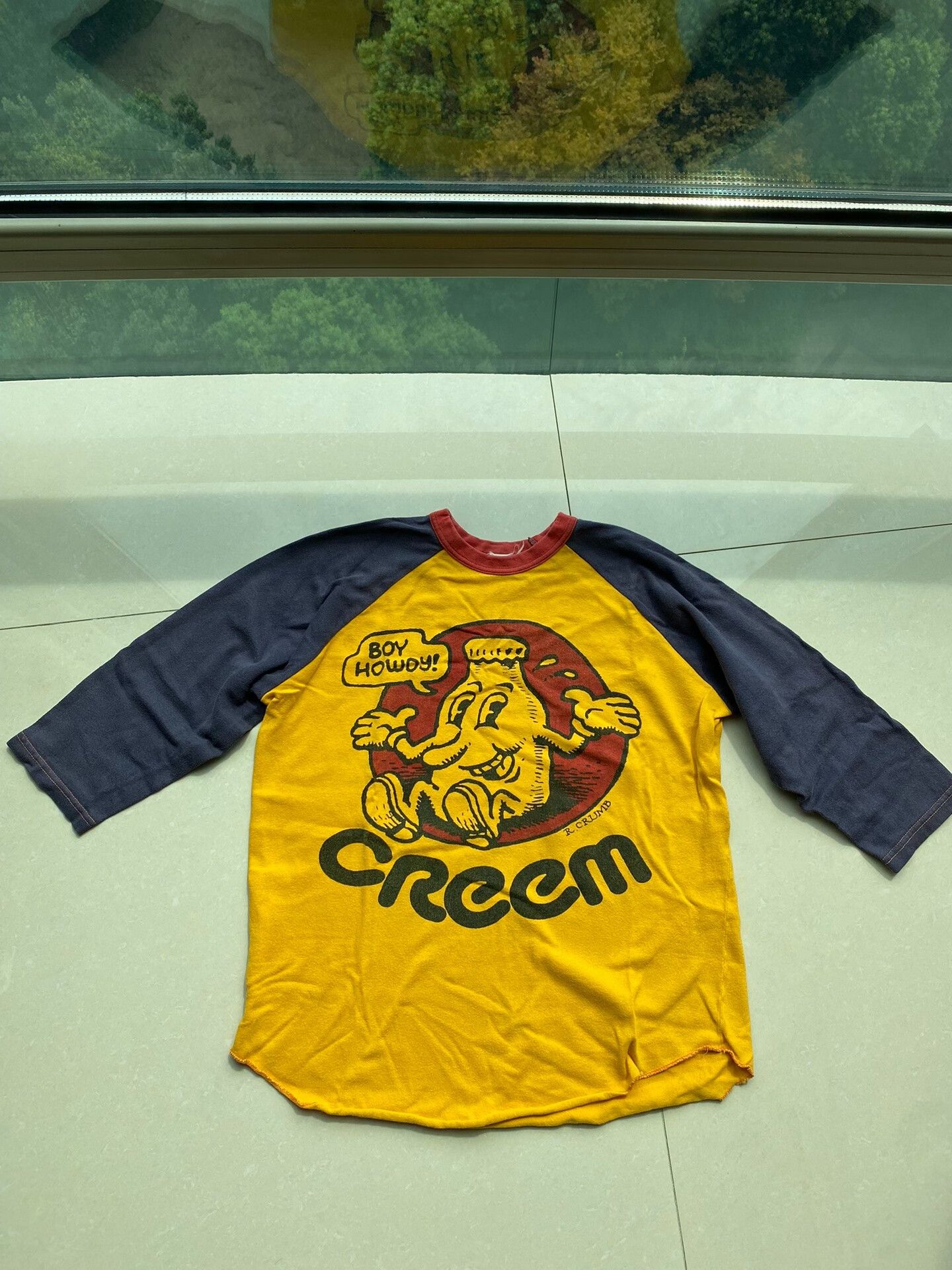 Freewheelers yellow blue graphic tee with 3/4 sleeves Size US M / EU 48-50 / 2 - 1 Thumbnail