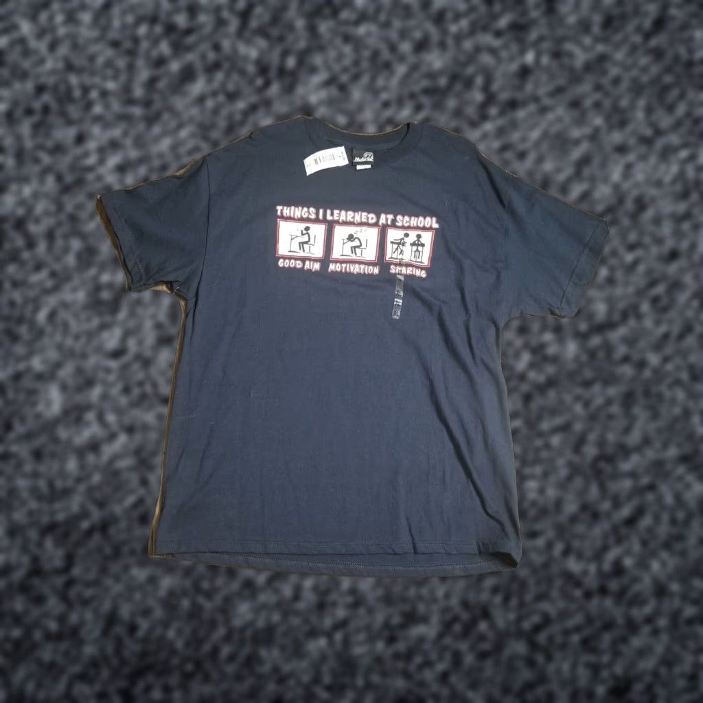 Etro Hybrid Tees T-Shirt Adult XL Black What I Learned at School Funny Mens Size US XL / EU 56 / 4 - 1 Thumbnail