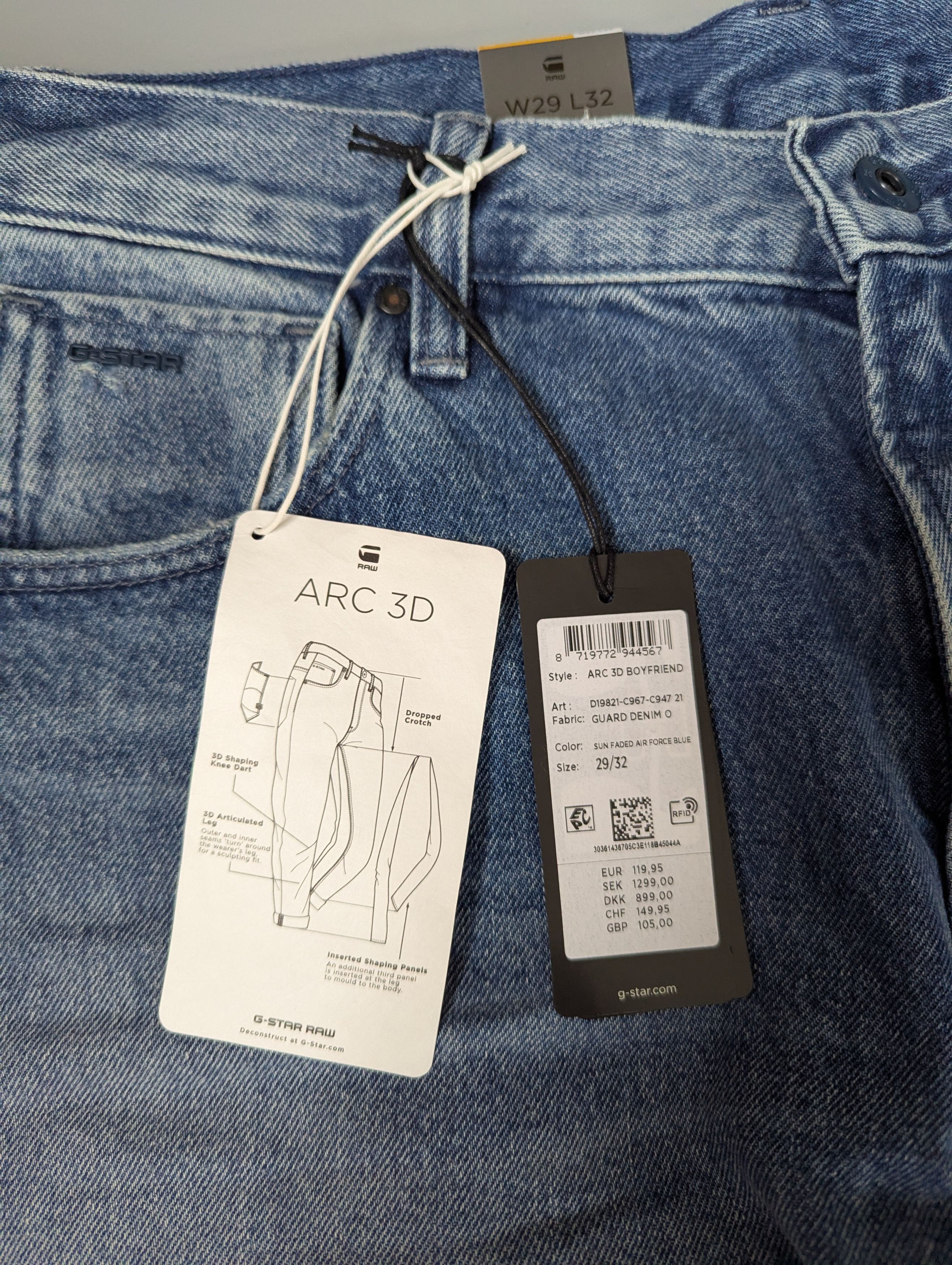 G-Star G-STAR ARC 3D Low Boyfriend Jeans Women's Ankle Length Faded Size 29" - 3 Thumbnail