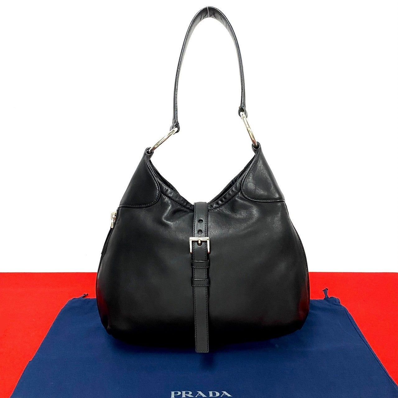 Prada Prada Shoulder Bag Black Leather Size ONE SIZE - 1 Thumbnail