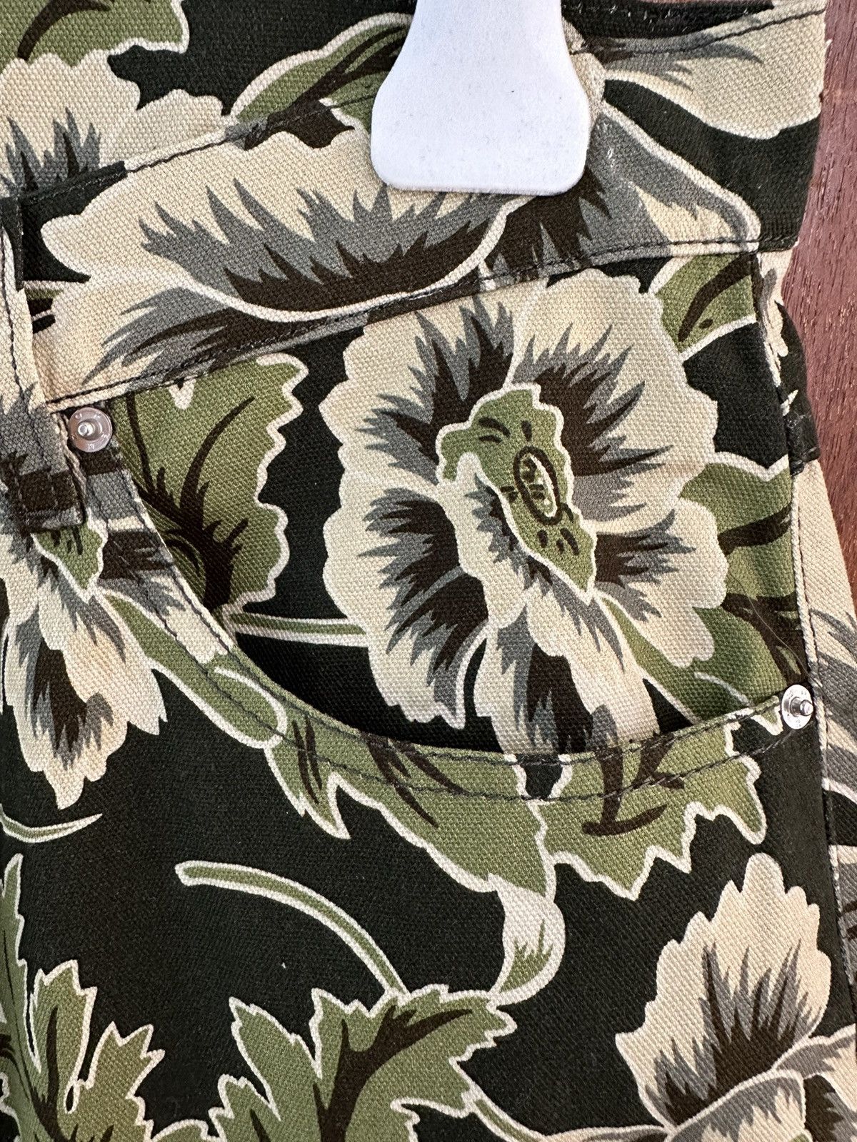 Kenzo × Nigo Kenzo Botan Floral-print Loose-fit Jeans In Dark Khaki Size US 31 - 3 Thumbnail
