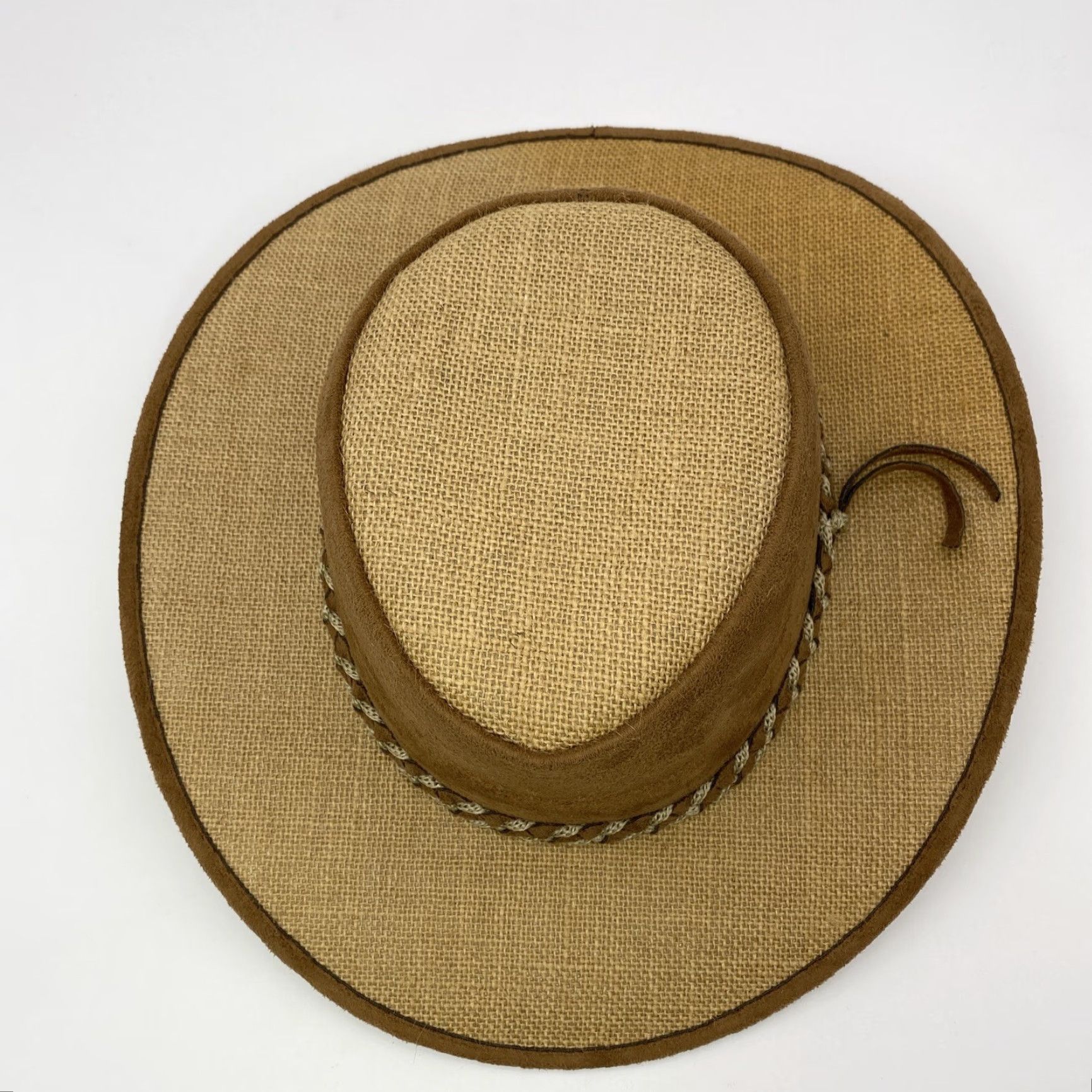 Vintage Llanos Hats Cowboy Hat Men Size 58 Western Burlap Suede Sun Hat Casual Workwear Size ONE SIZE - 2 Thumbnail