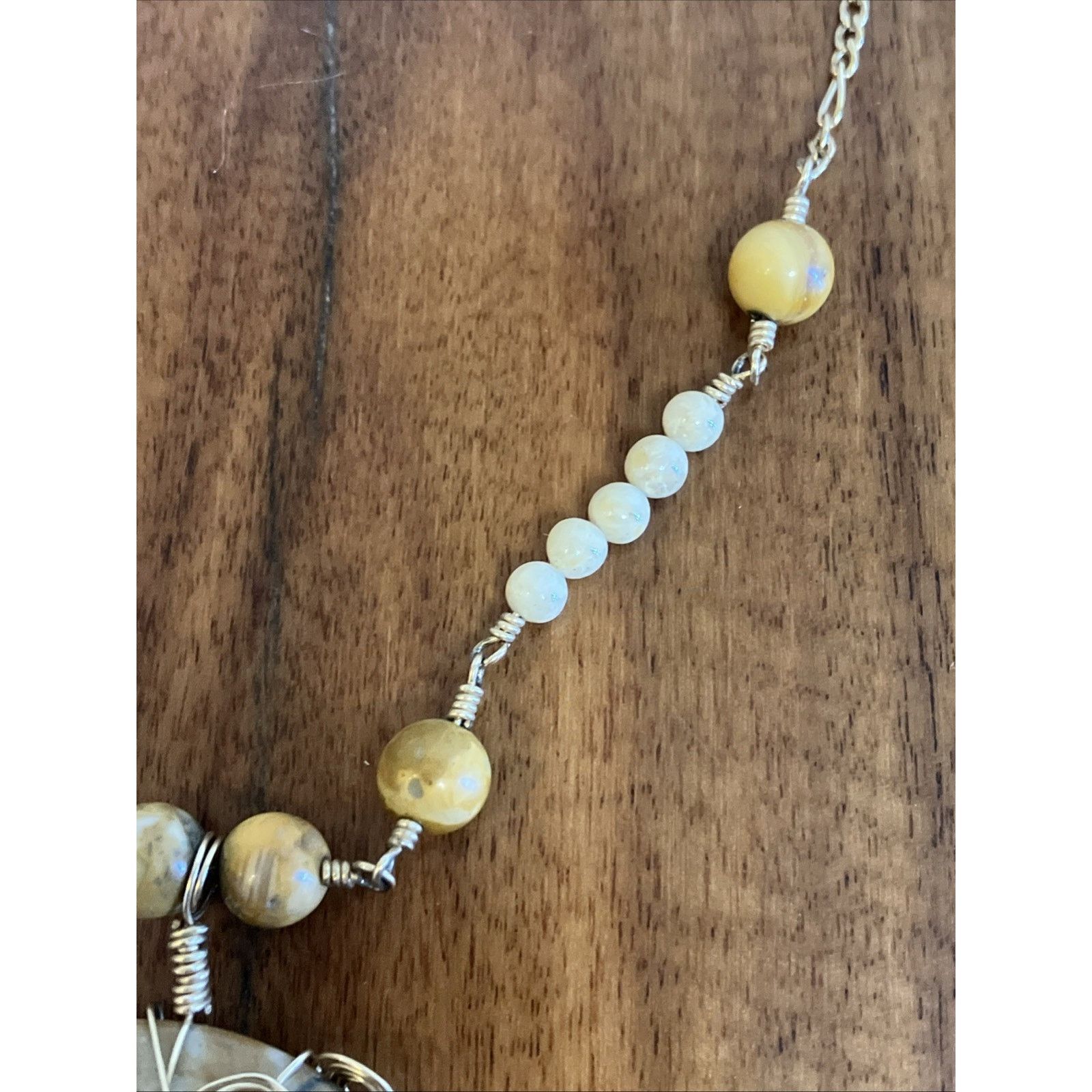 Other Vtg Gold Tone Statement Necklace Stone Beaded Modernist Y2k Size ONE SIZE - 16 Thumbnail