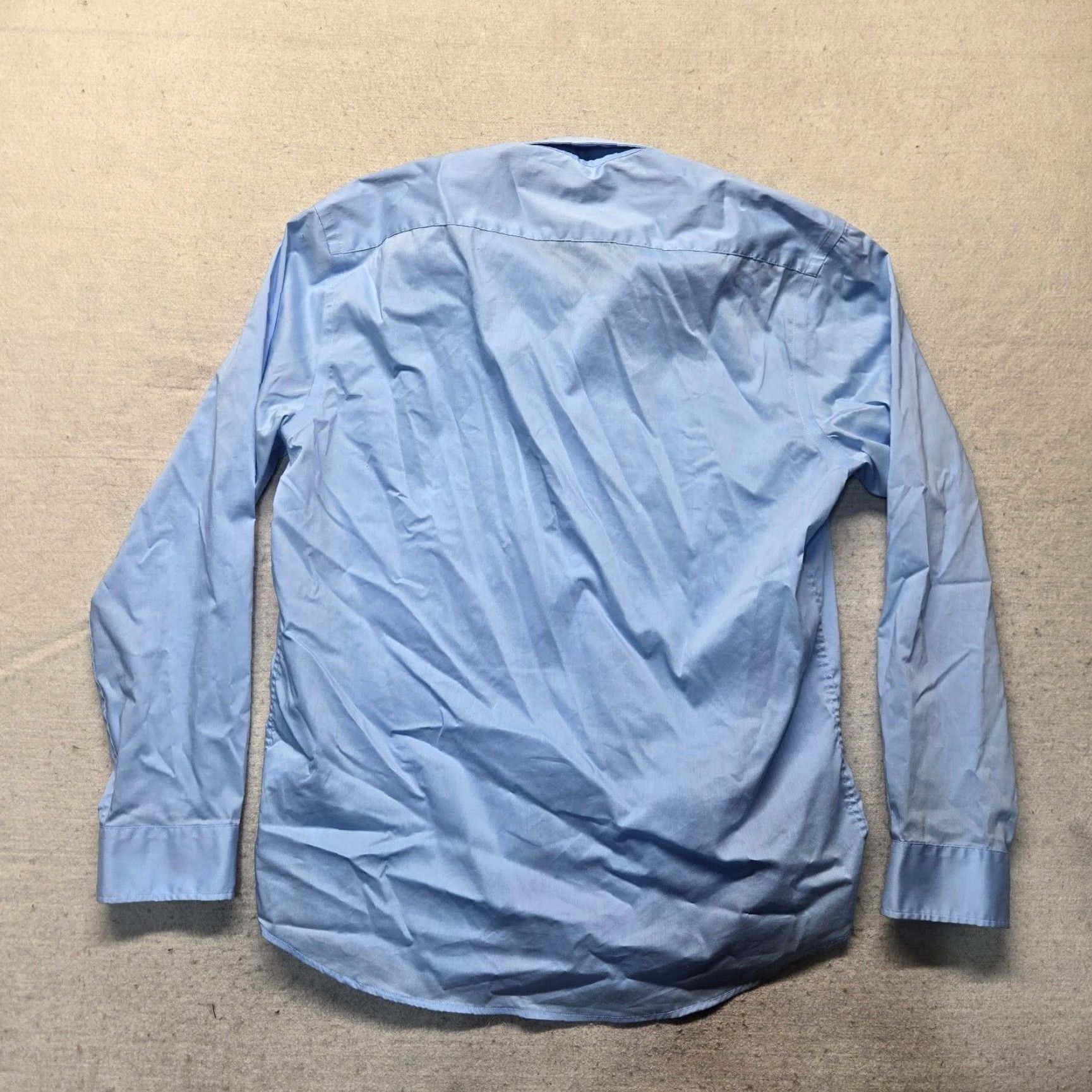 George George Solid Blue Long Sleeve Button-Up Shirt M Adult Mens Size M 38-40 Blue Shirt Size US M / EU 48-50 / 2 - 7 Thumbnail