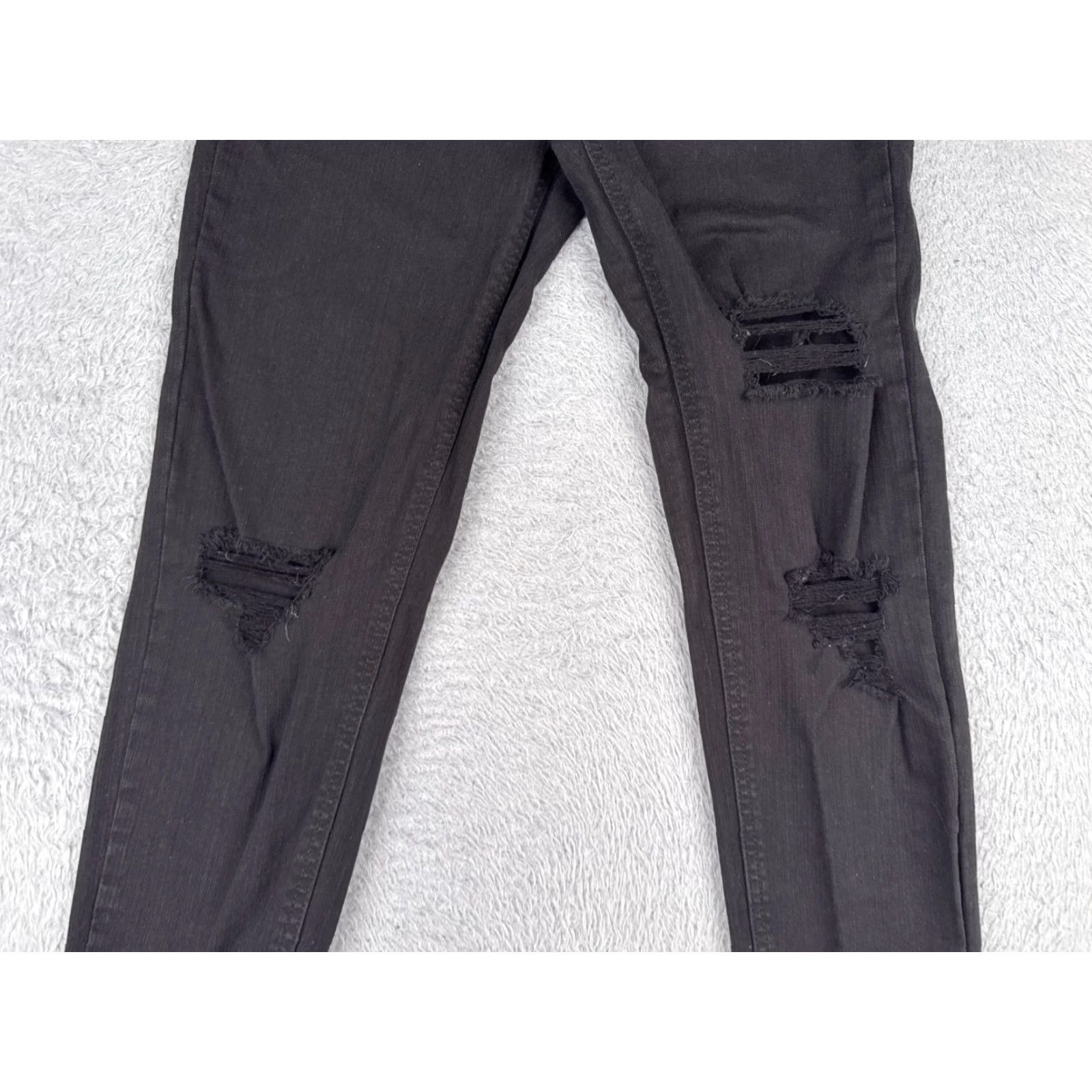 Vintage Wild Fable Jeans Women 0 Black Distressed High Rise Skinny Cotton Blend 25x28 Size 25" / US 0 / IT 36 - 3 Thumbnail