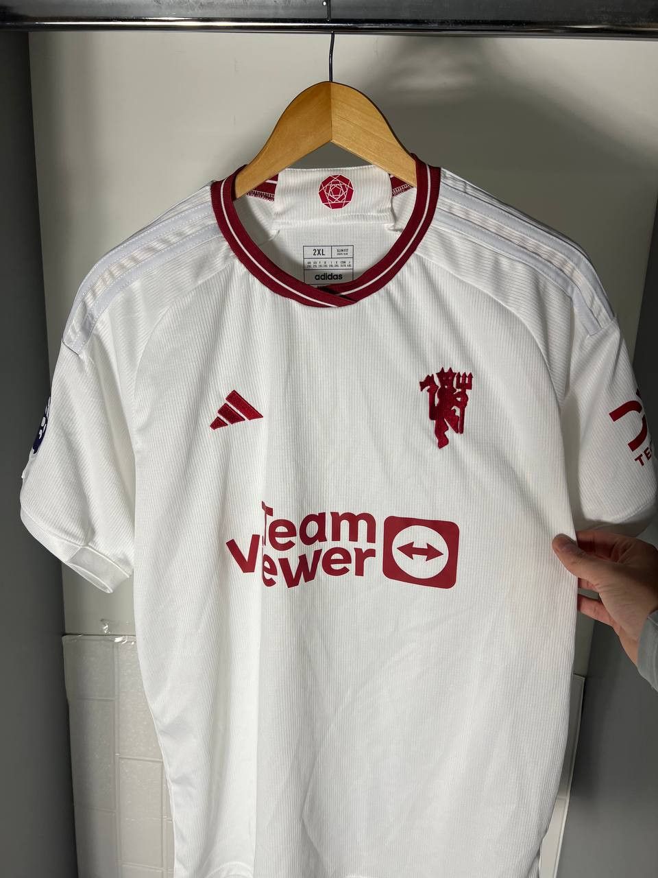 Vintage VERY RARE ADIDAS FC MANCHESTER UNITED ENGLAND SOCCER JERSEY Size US XXL / EU 58 / 5 - 7 Thumbnail