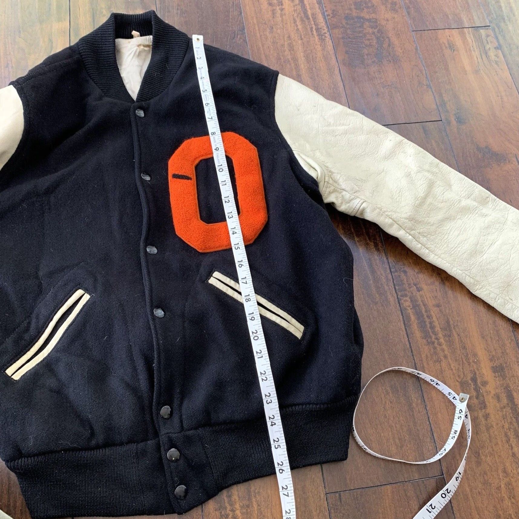 Vintage VINTAGE 50s Red Jacket Wool Letterman Varsity Jacket Black Men's L Size US L / EU 52-54 / 3 - 2 Thumbnail