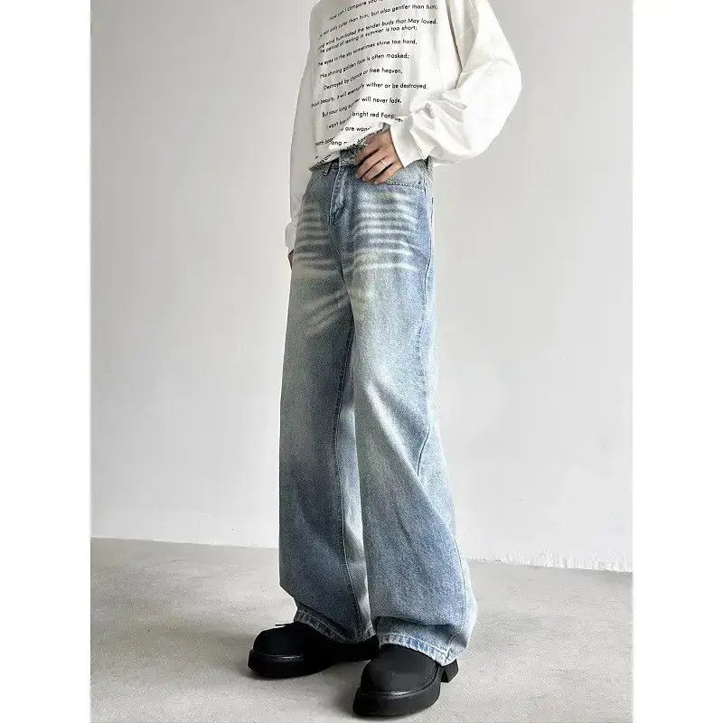 Japanese Brand Retro straight leg wide leg slightly flared jeans Size US 32 / EU 48 - 3 Thumbnail