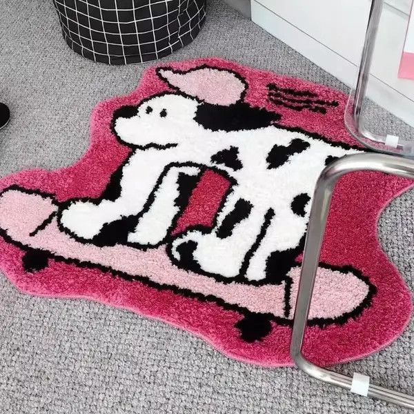 VIBE Design Cartoon Funny Dog Plush Carpet Rug Doormat Size ONE SIZE - 7 Thumbnail