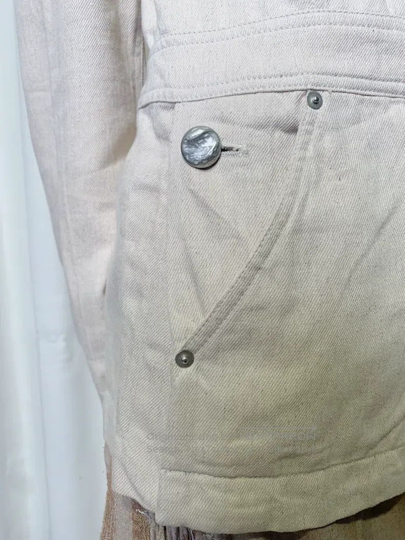 Issey Miyake Vintage Linen-Denim Silver-Button Coat