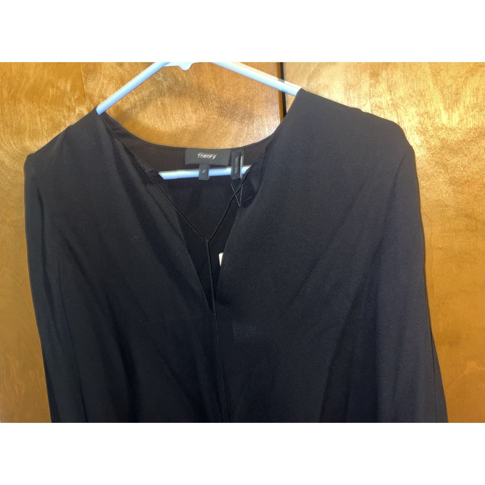 Theory Theory Tunic Women P Silk Black 100% V-Neck Tassel Long Sleeve Dry Clean Only NWT Size S / US 4 / IT 40 - 4 Thumbnail