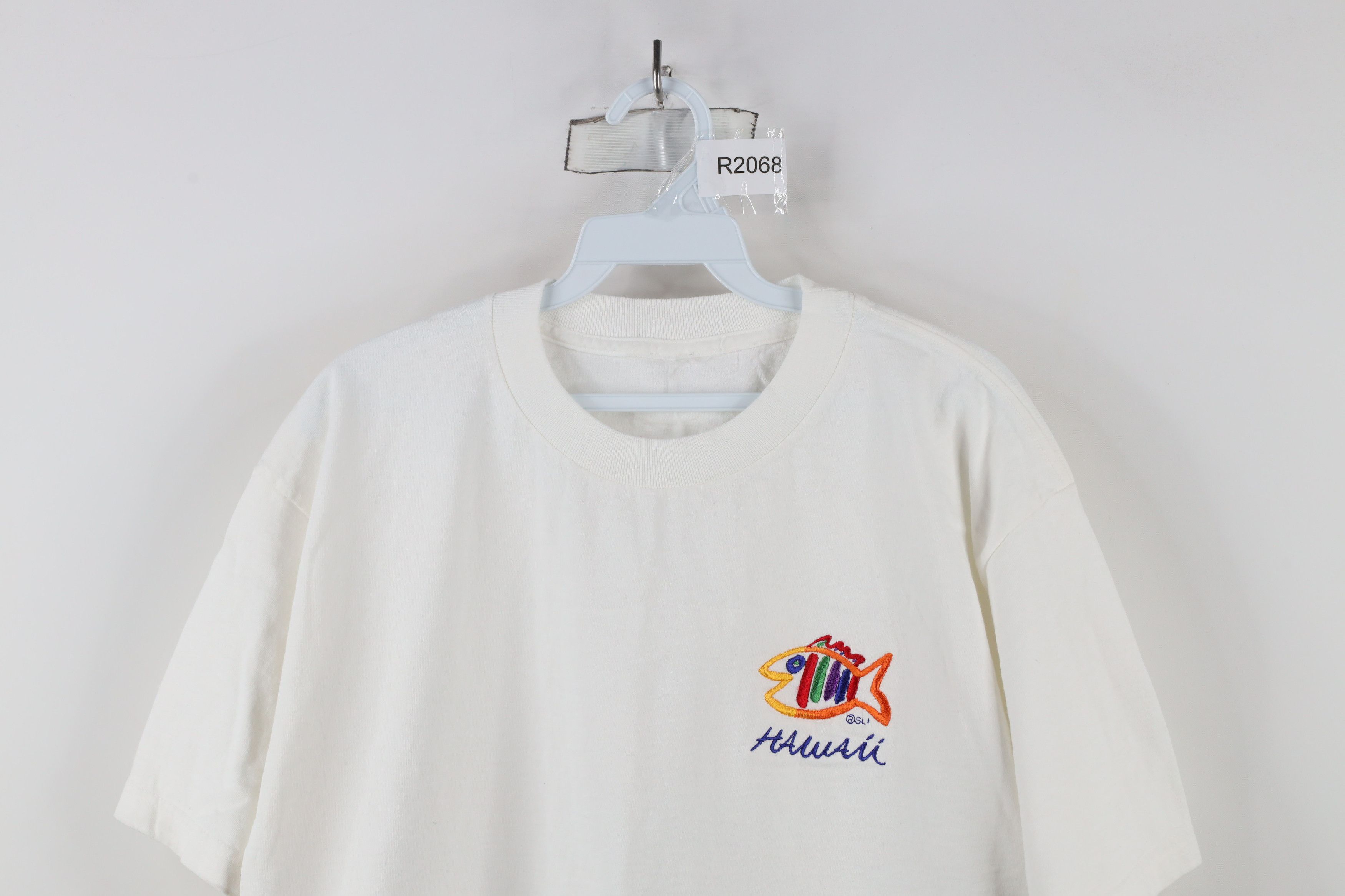 Vintage Vintage 90s Streetwear Fish Hawaii T-Shirt White Cotton Size US M / EU 48-50 / 2 - 2 Thumbnail
