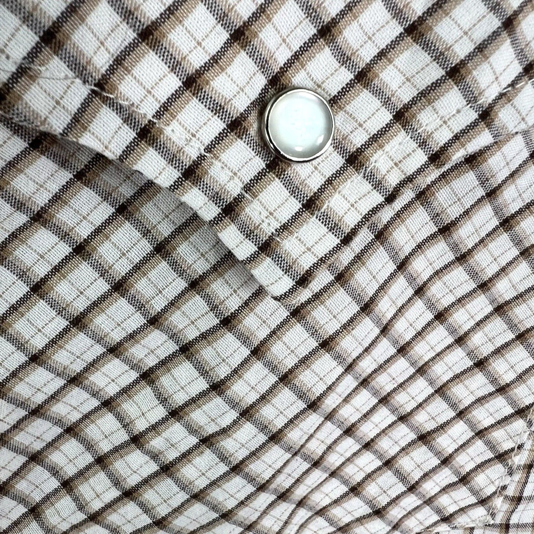 Vintage VINTAGE Ely Cattleman Pearl Snap Checked Button Shirt Men 2XL Brown Long Sleeve Casual Business Size US XXL / EU 58 / 5 - 2 Thumbnail