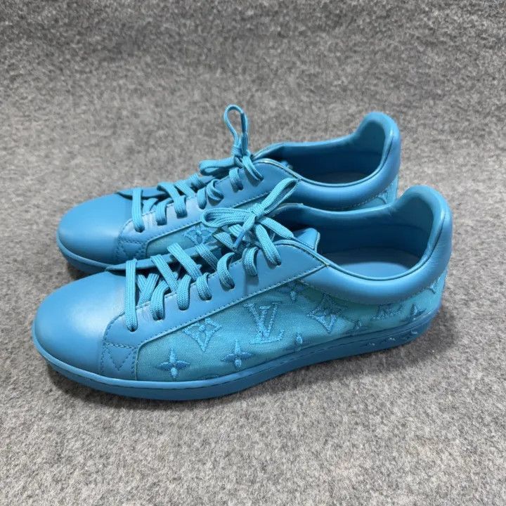 Louis Vuitton Louis Vuitton Blue Low-Top Fashion Sneakers -2508 Size US 8 / EU 41 - 1 Thumbnail