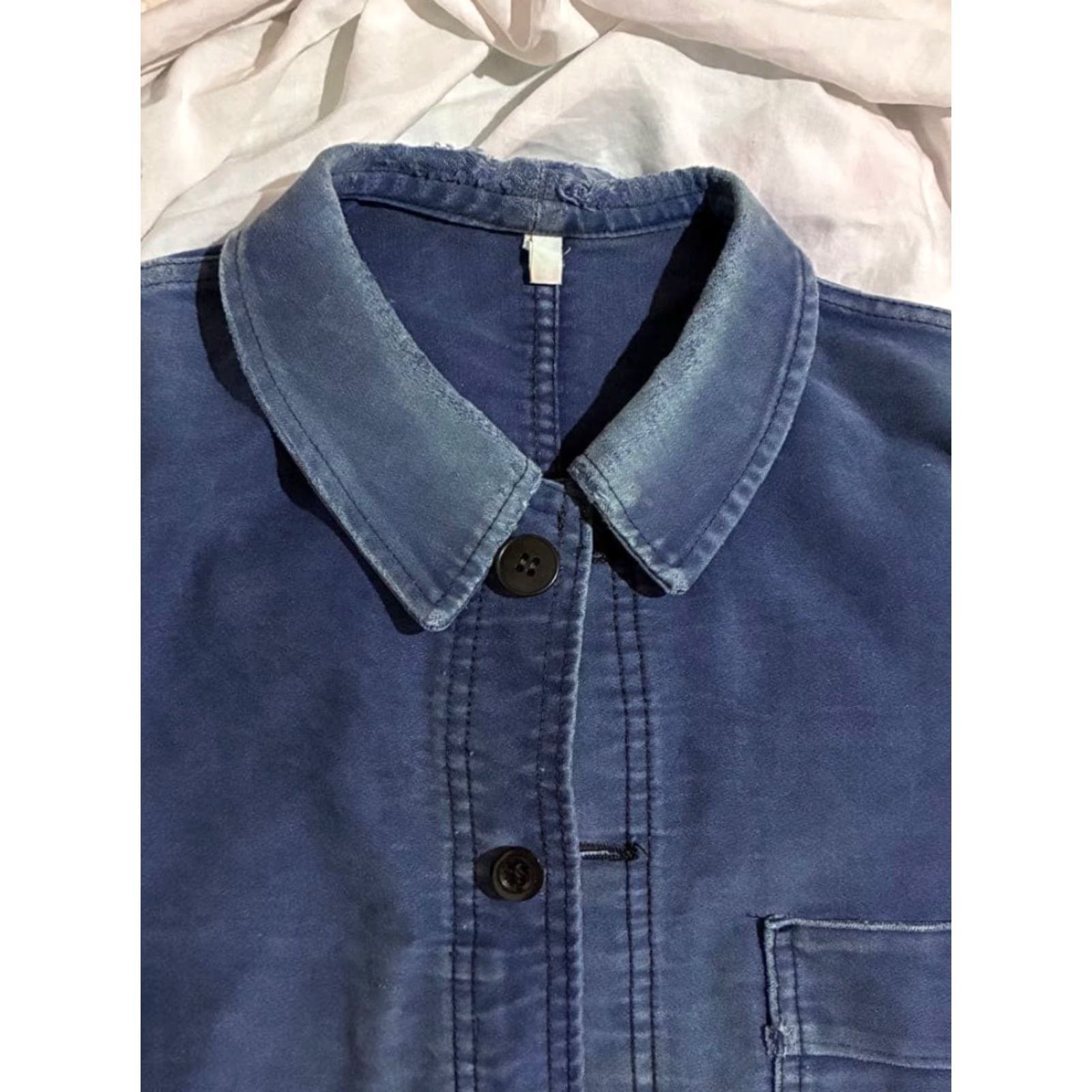 Vintage Le Mont Saint Michel Blue Work Jacket moleskin jacket 46 Vintage Mens Jacket Blue 1950s France JP Size US S / EU 44-46 / 1 - 5 Thumbnail