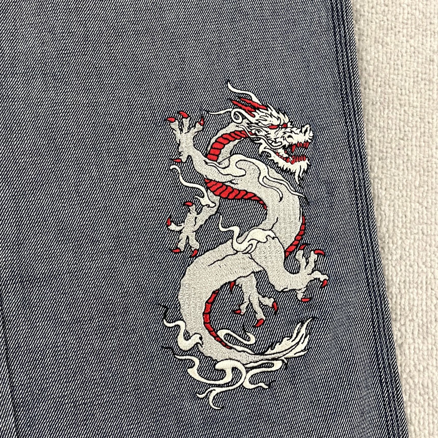 Vintage Vintage PACO Jeans Mens Wide-Leg Denim Pants 30x32 Y2K Embroidered Dragon Tiger Retro Size US 30 / EU 46 - 4 Thumbnail
