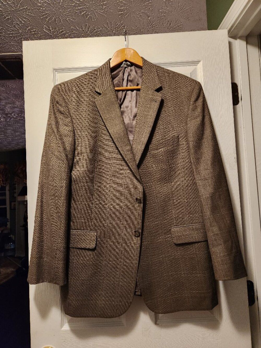 Jos. A. Bank Jos.a.bank men's brown 100%wool sport coat blazer jacket 44R Size 44R - 1 Thumbnail