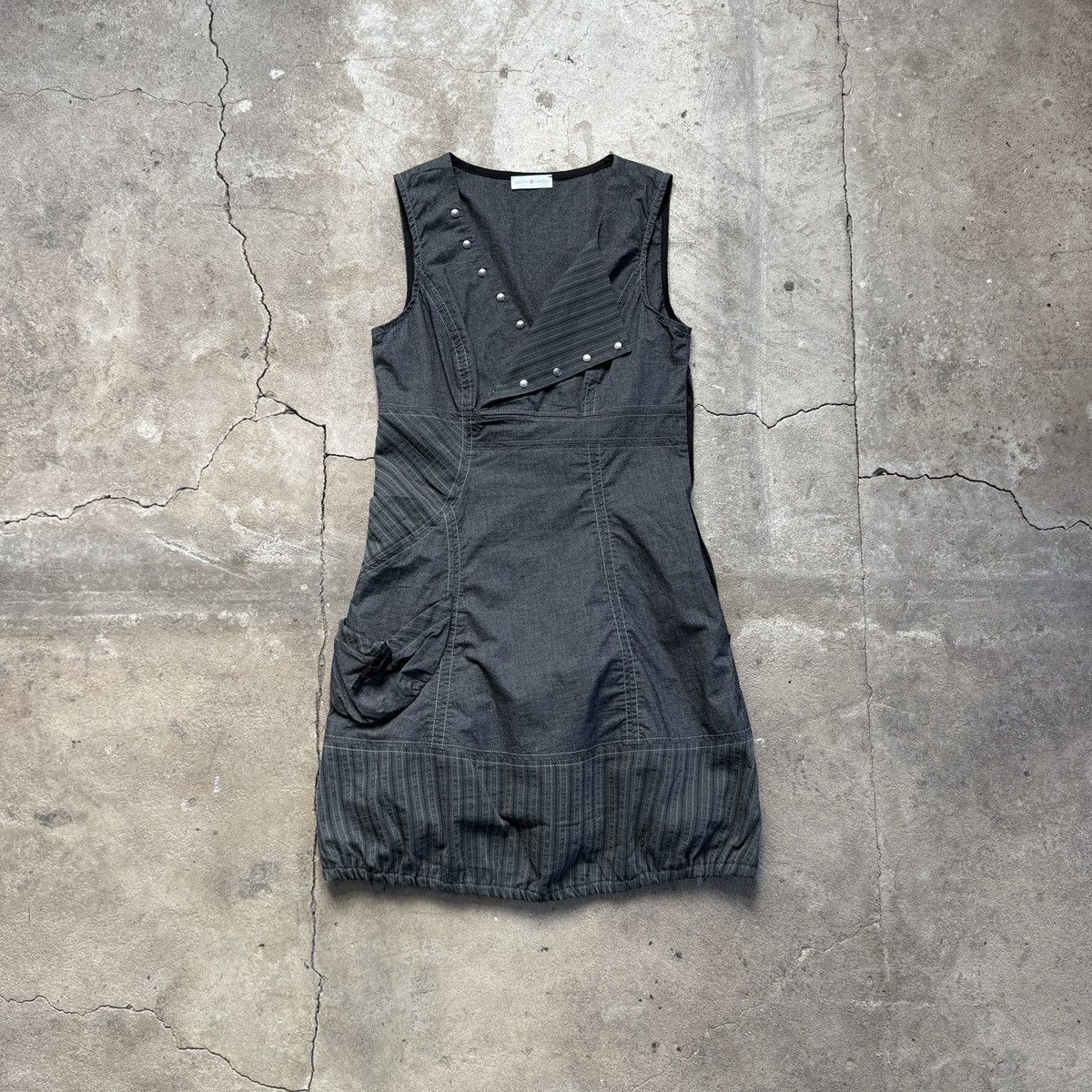 Other Vintage Cache Cache Grey Grunge Midi Dress Size XS / US 0-2 / IT 36-38 - 1 Thumbnail