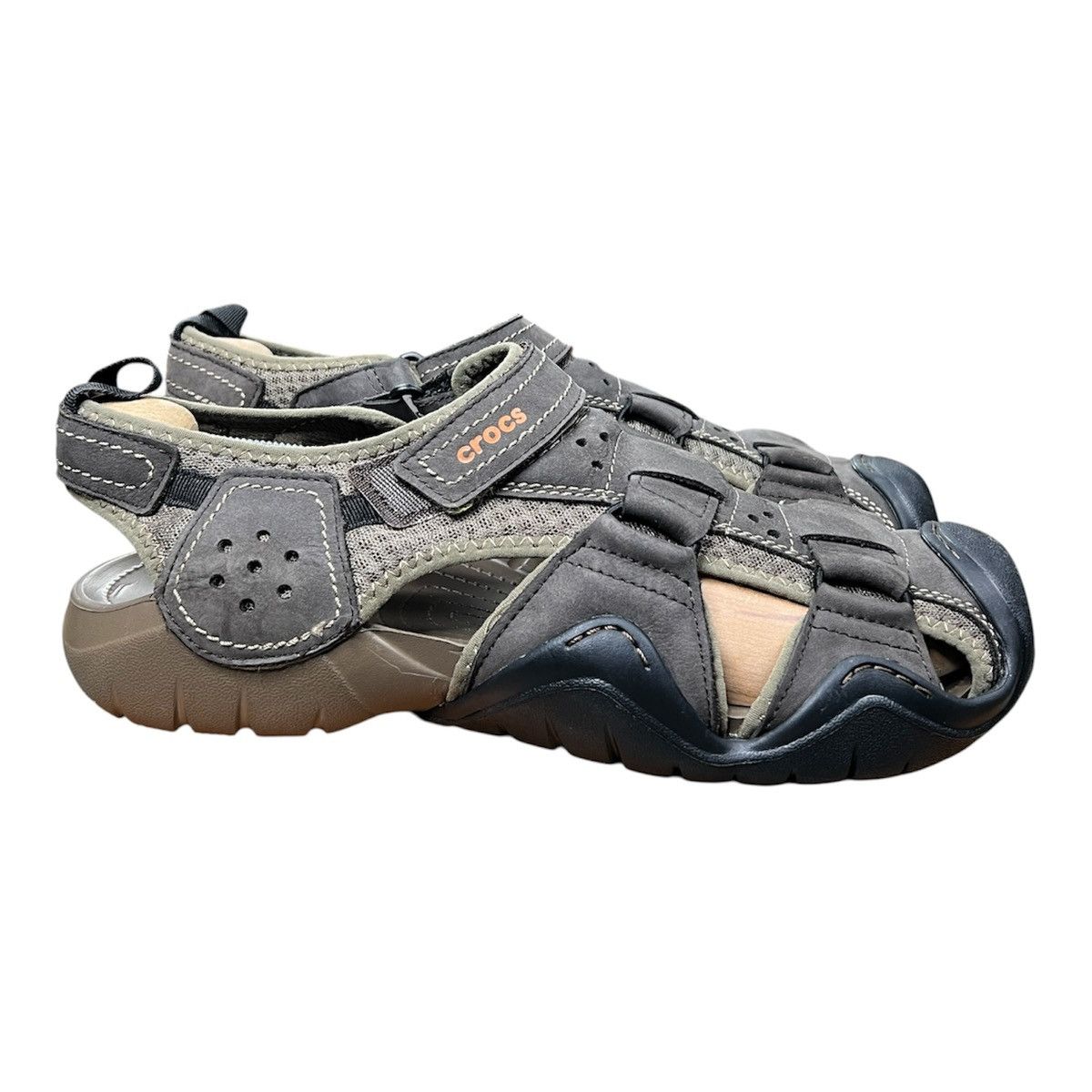 Crocs Crocs Swiftwater Leather Gorpcore Sandals Brown M13 28,5 cm Size US 11.5 / EU 44-45 - 1 Thumbnail