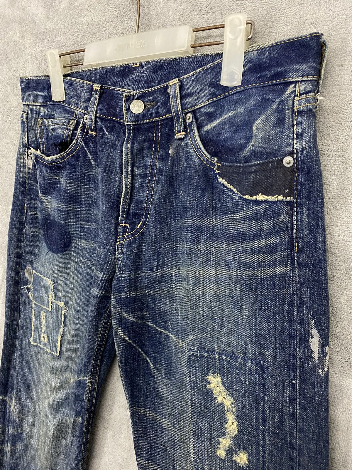 Hysteric Glamour Japanese Brand DMG Distressed Patcwork Jeans Size US 32 / EU 48 - 3 Thumbnail
