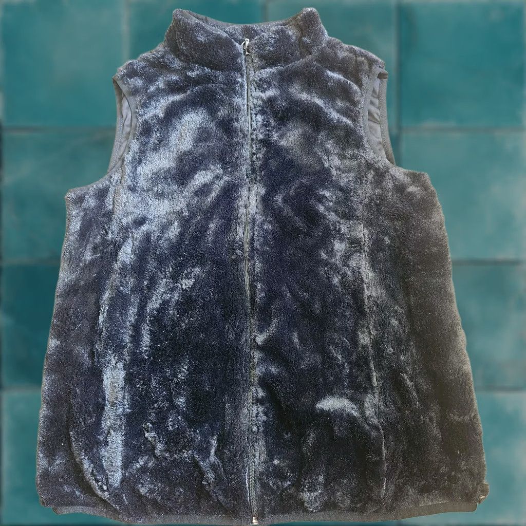 Vintage Laura Scott Women's Vest Faux Fur Zip Up Black Small VEST Sleeveless Wool? (No) Size S / US 4 / IT 40 - 1 Thumbnail