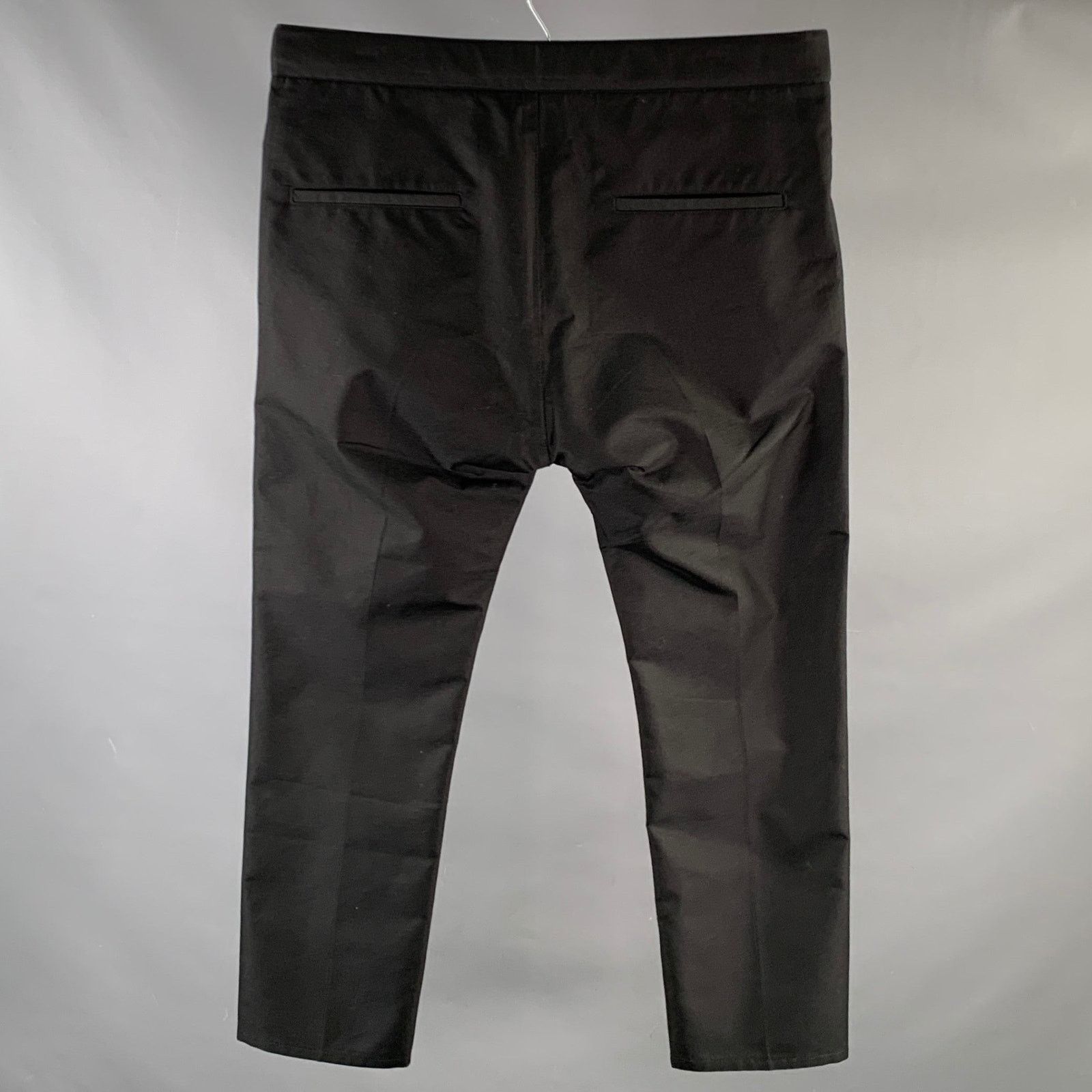 Jil Sander Size 34 Black Cotton Blend Side Strap Casual Pants Size US 34 / EU 50 - 3 Thumbnail