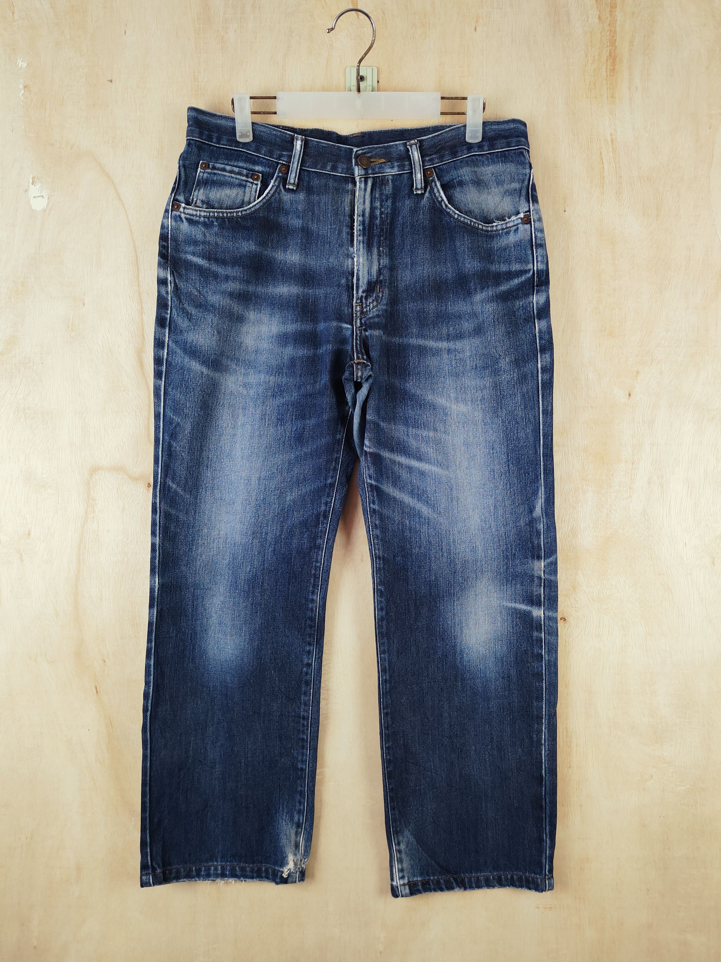 Edwin Edwin Dark Blue Distressed Ripped Jeans #S2653 Size US 33 - 1 Thumbnail