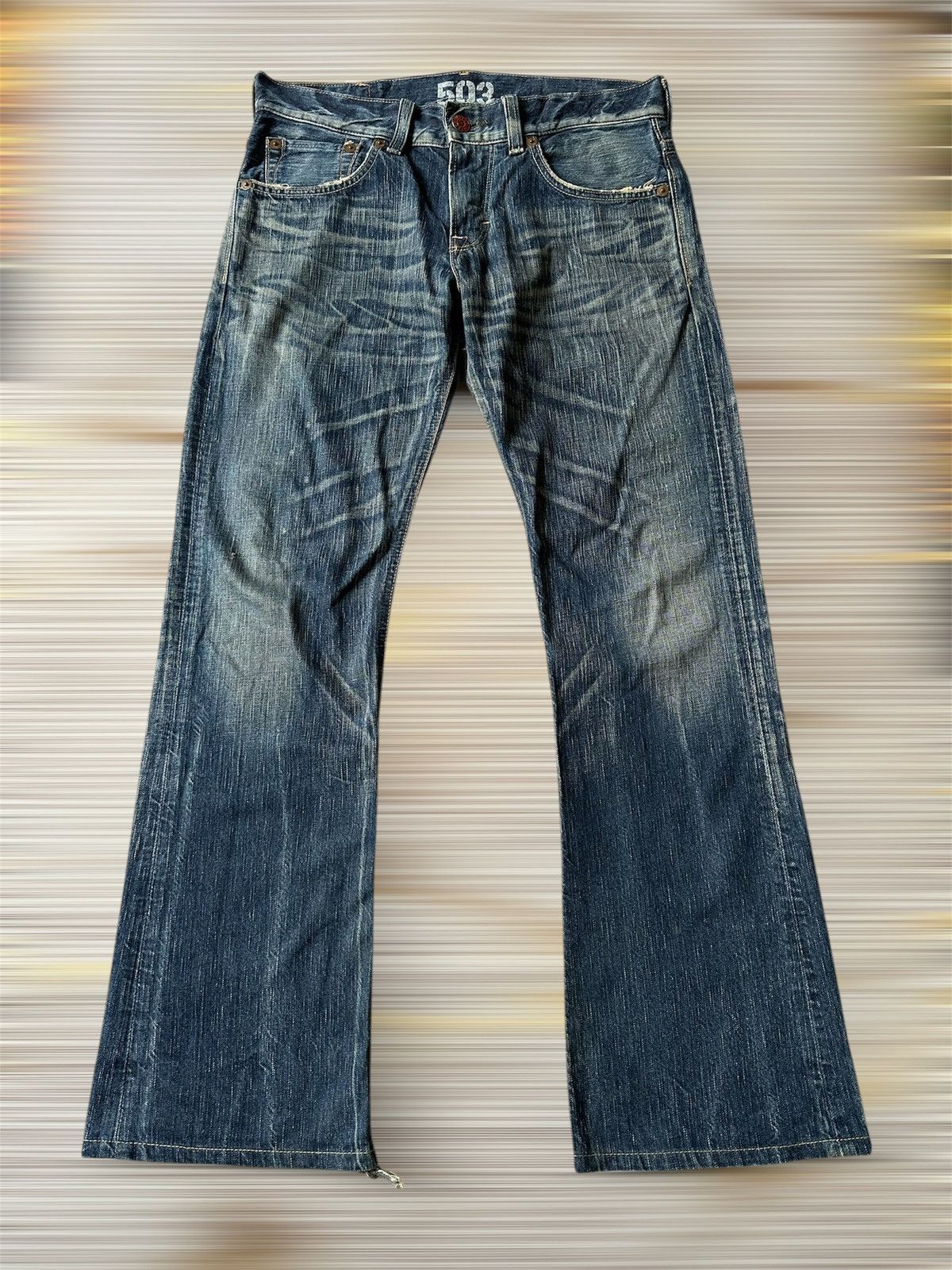 Japanese Brand FLARE Edwin 503 Claw Marks Design Denim Size US 32 / EU 48 - 1 Thumbnail