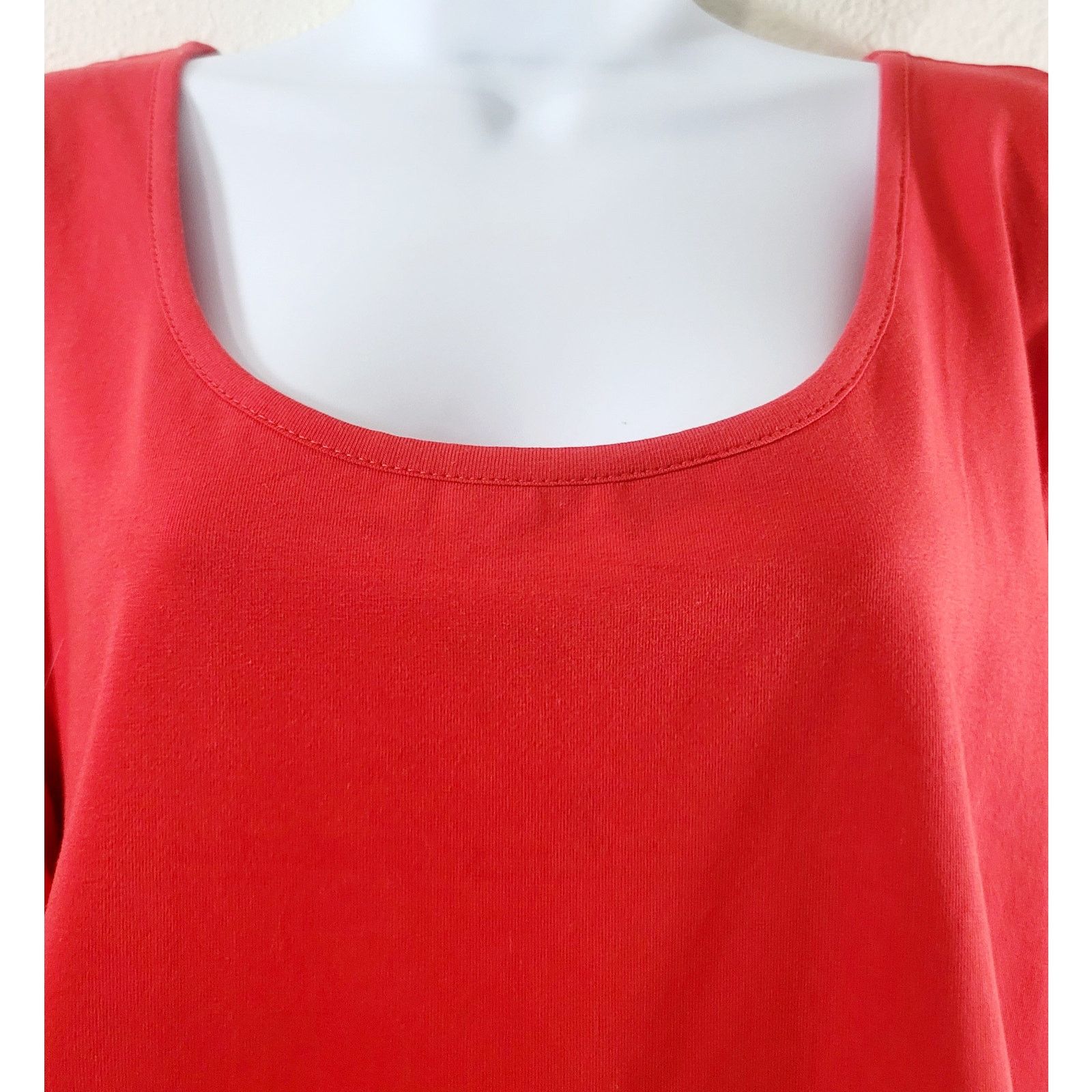 Other Jessica London Red Round Neck 3/4 Sleeve Top 22 24 NWOTS Size 3XL / US 20-22 - 2 Thumbnail