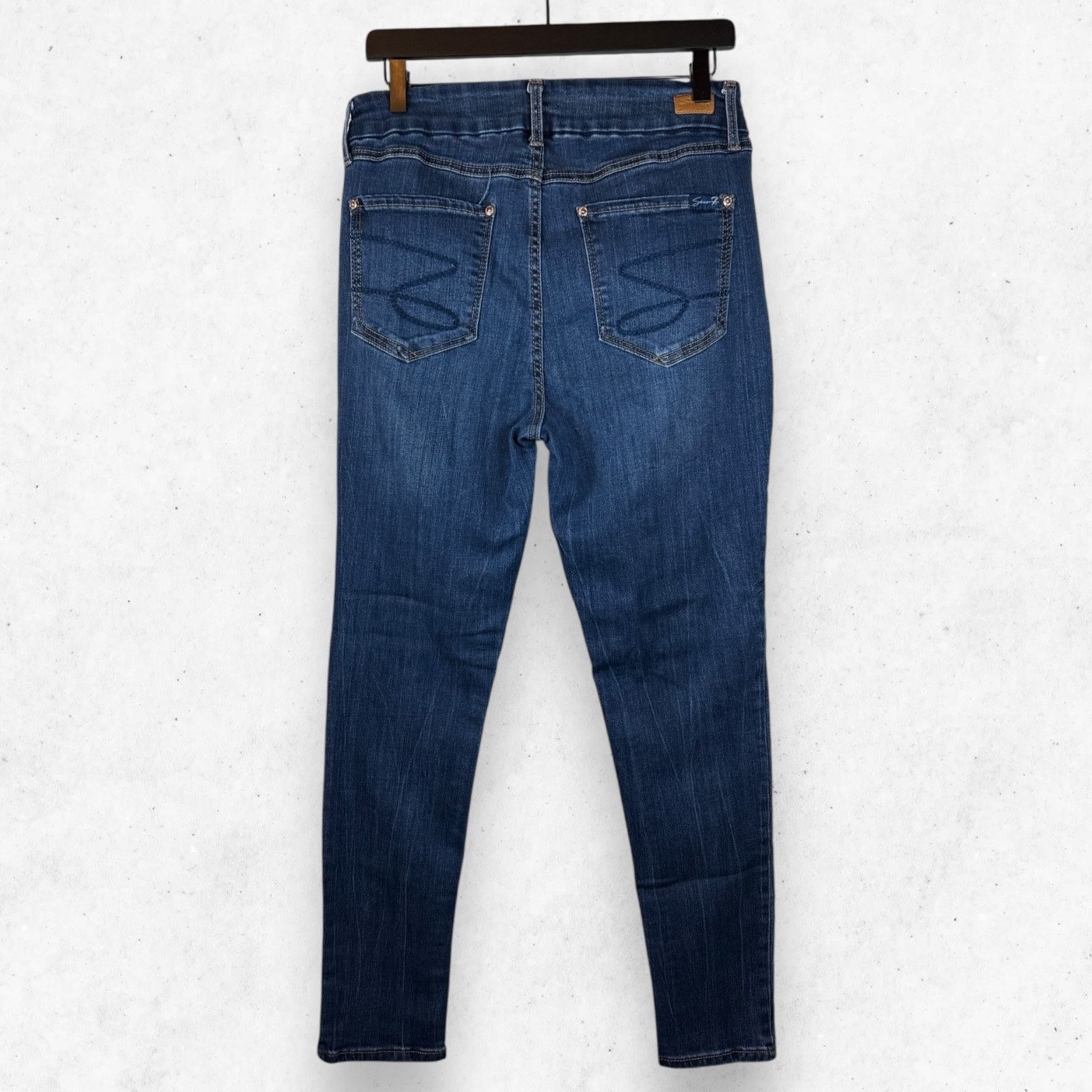 Seven 7 Seven 7 High Rise Skinny Jeans Women's Size 12 Stretch Blue Size 34" / US 12 / IT 48 - 2 Thumbnail