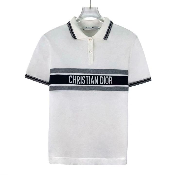 Dior Dior White Logo Cotton Polo T-Shirt Size XS / US 0-2 / IT 36-38 - 1 Thumbnail