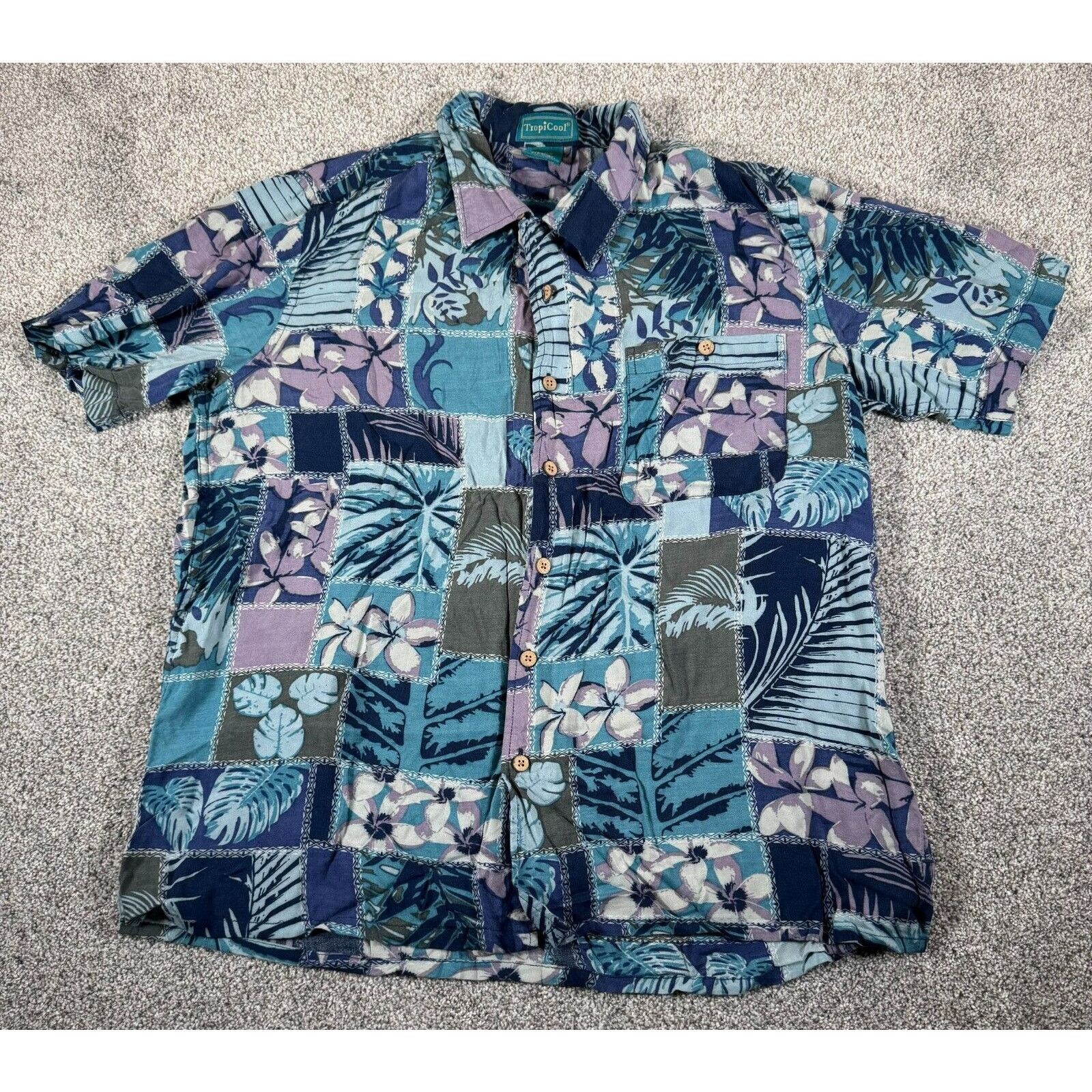 Other TropiCool Hawaiian Shirt Mens Medium Patchwork Boho Floral Size US M / EU 48-50 / 2 - 1 Thumbnail