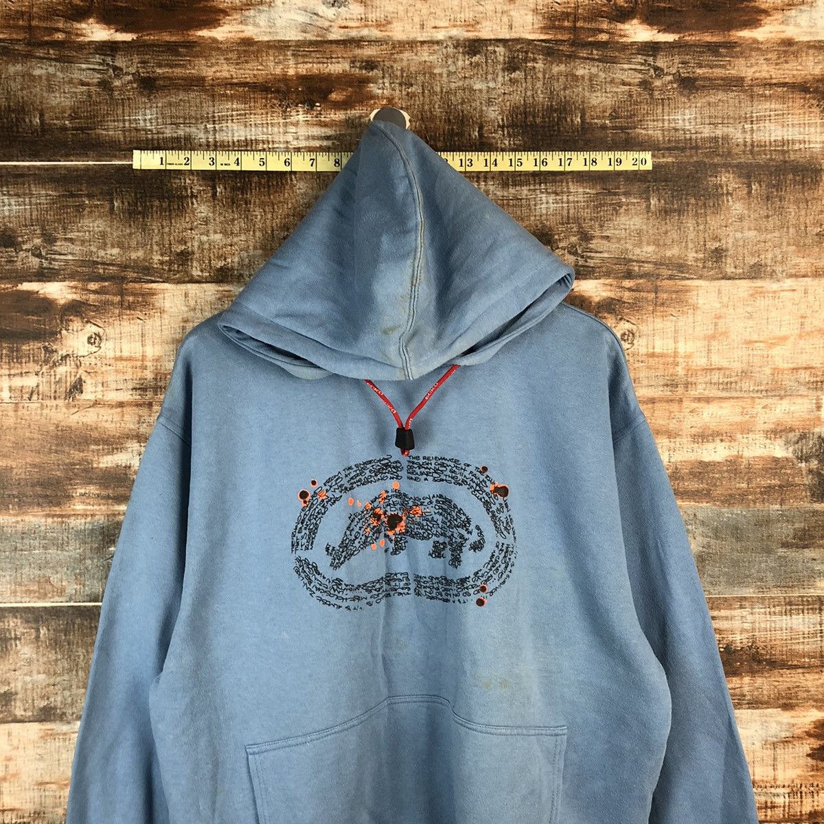 Ecko Unltd. Ecko Unltd vintage ripped baggie Blue Hoodie #A1957 Size US M / EU 48-50 / 2 - 2 Thumbnail