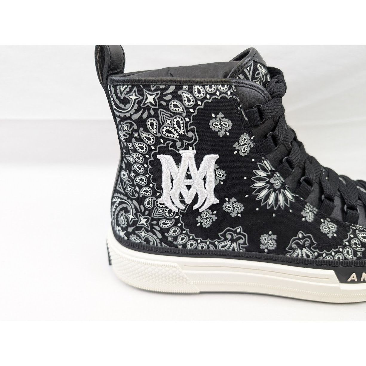 Amiri o1rshd1 Bandana MA Court High-Top Sneakers in Black/White Size US 13 / EU 46 - 5 Thumbnail