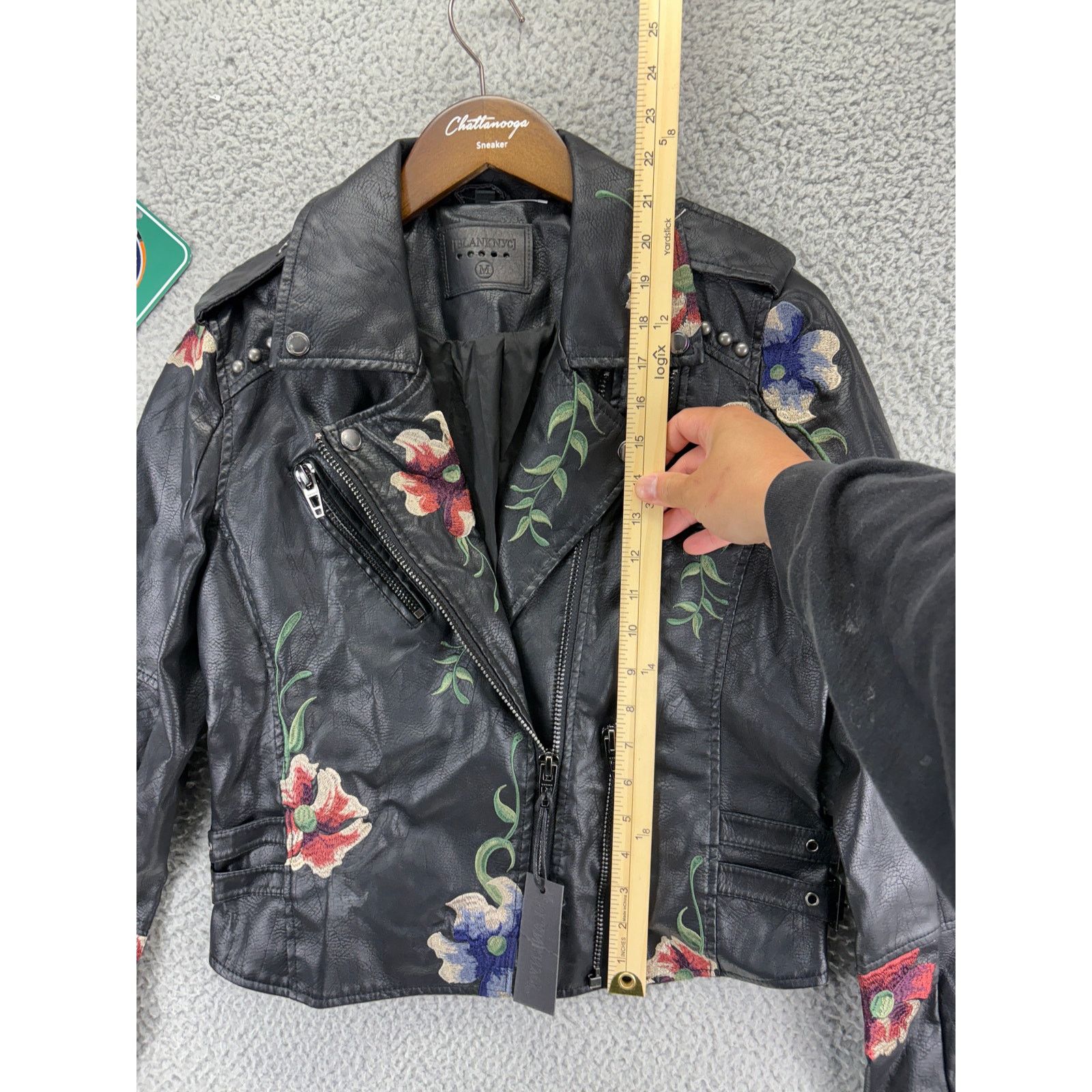 BLANKNYC Blank NYC Faux Leather Moto Embroidered Jacket Womens M Size M / US 6-8 / IT 42-44 - 2 Thumbnail