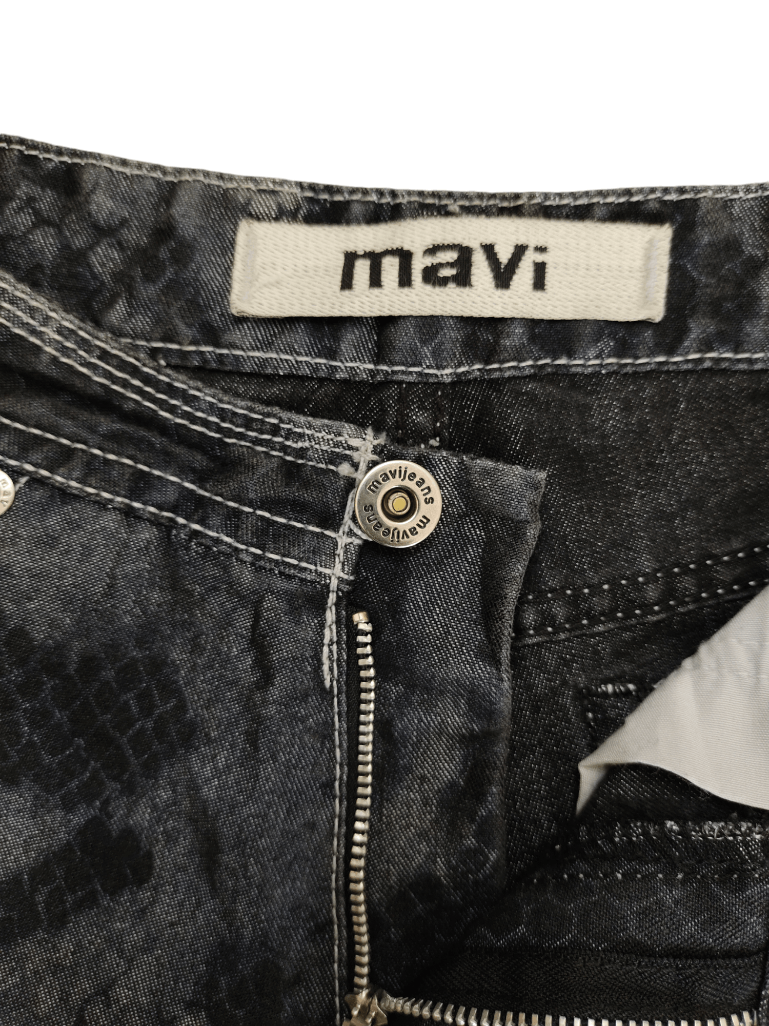 If Six Was Nine Flare Jeans Mavi Python Printed Denim Bootcut Y2k Size US 27 - 18 Thumbnail