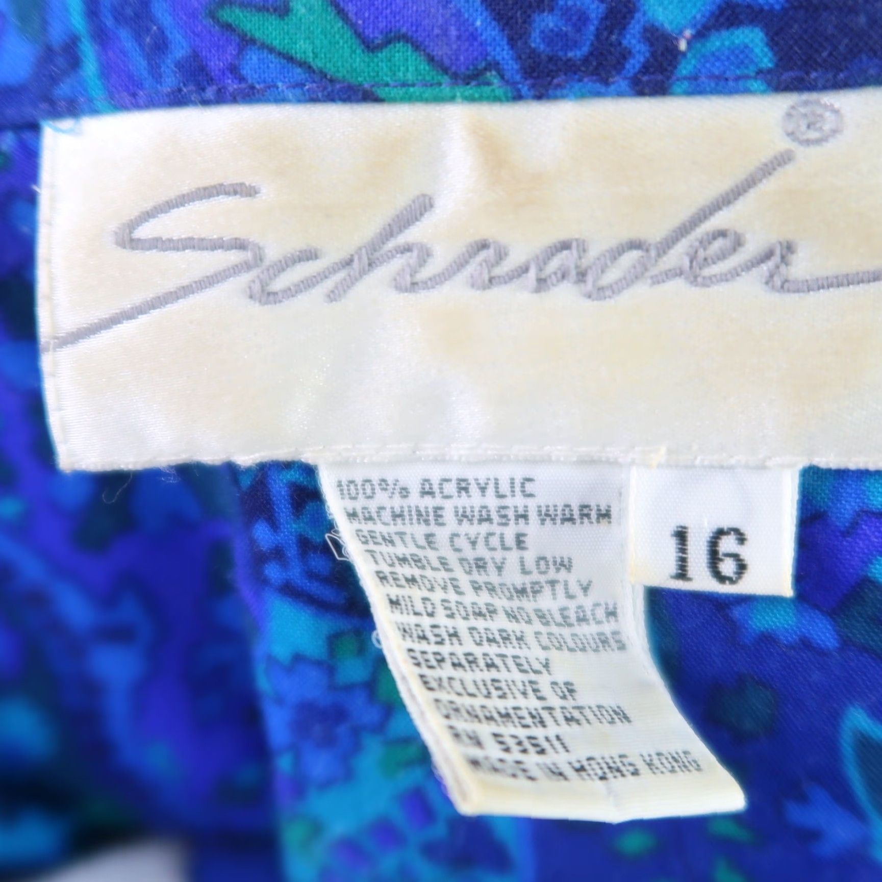 Vintage VINTAGE Shrader cobalt blue and turquoise paisley print blouse 16 Size XXL / US 16-18 / IT 52-54 - 5 Thumbnail
