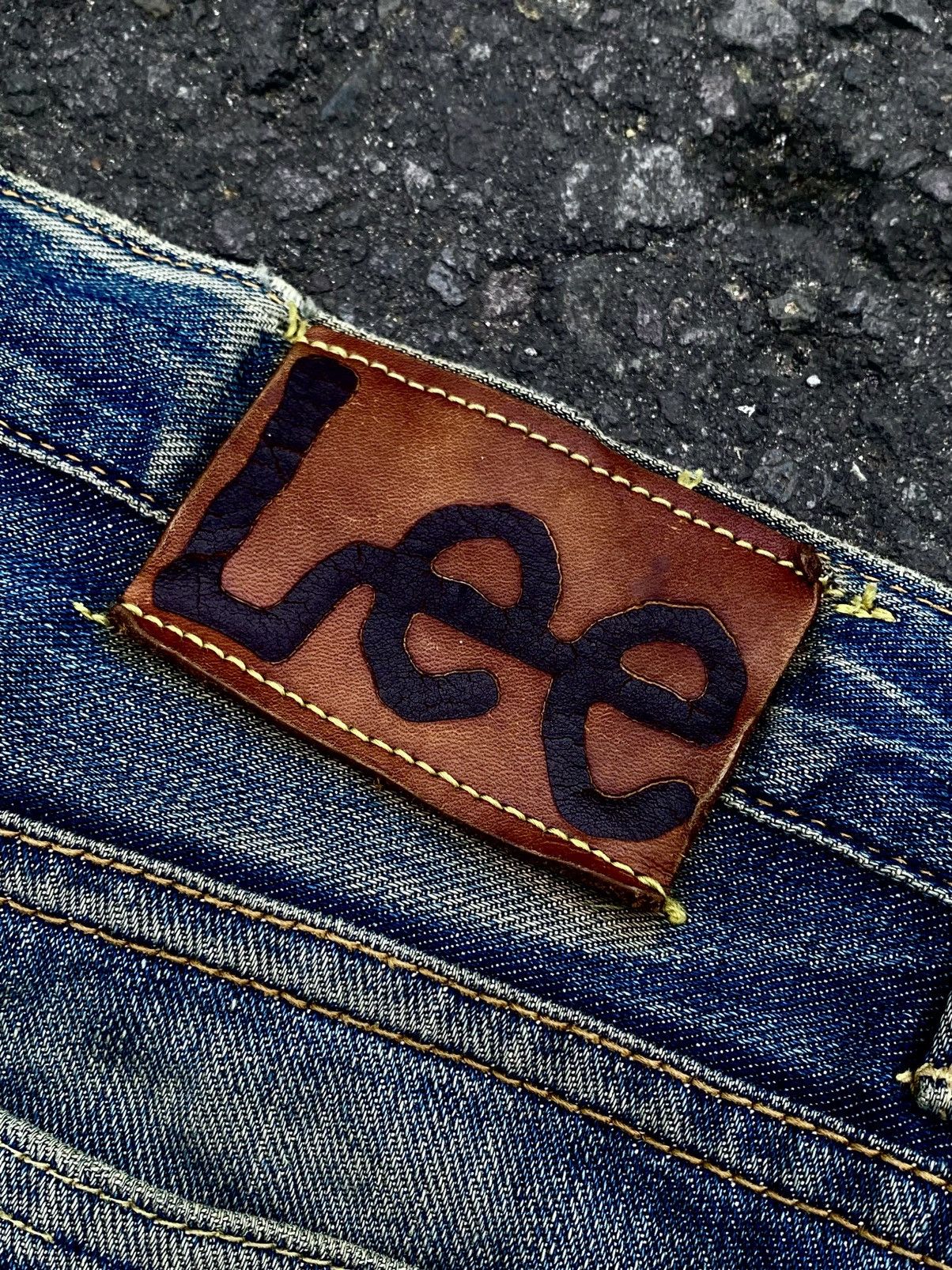 Lee Vtg Lee Half Selvedge Distressed Denim Mud Wash🇯🇵 Size US 32 / EU 48 - 15 Thumbnail