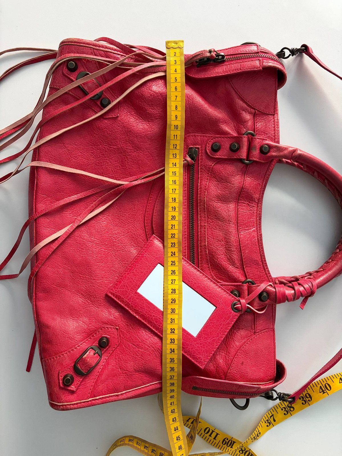 Balenciaga 2012 BALENCIAGA Rose Jaipur Lambskin Leather Motorcycle City Size ONE SIZE - 15 Thumbnail