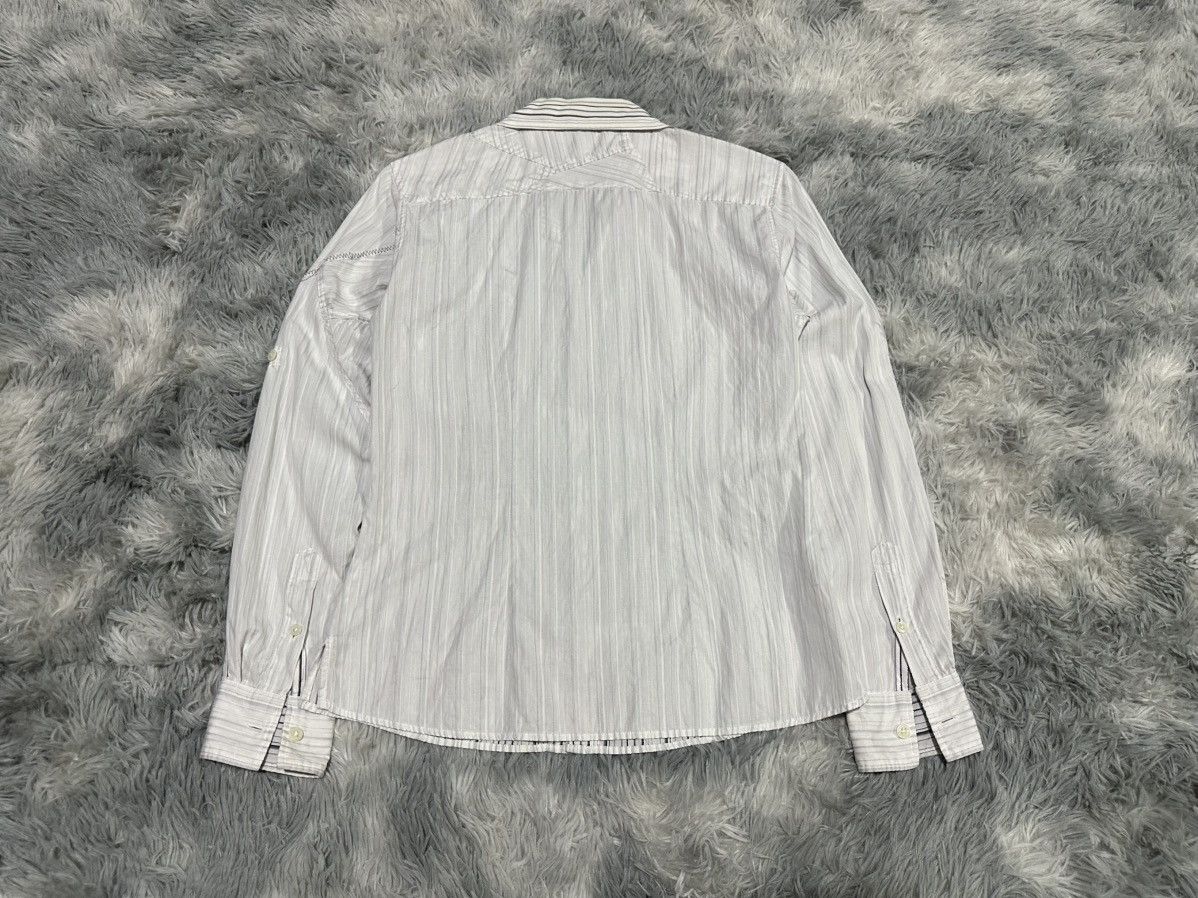 Tornado Mart 🔥Y2K Zero By Tornado Mart Shirt Reverse Striped Asym Patch Size US M / EU 48-50 / 2 - 9 Thumbnail