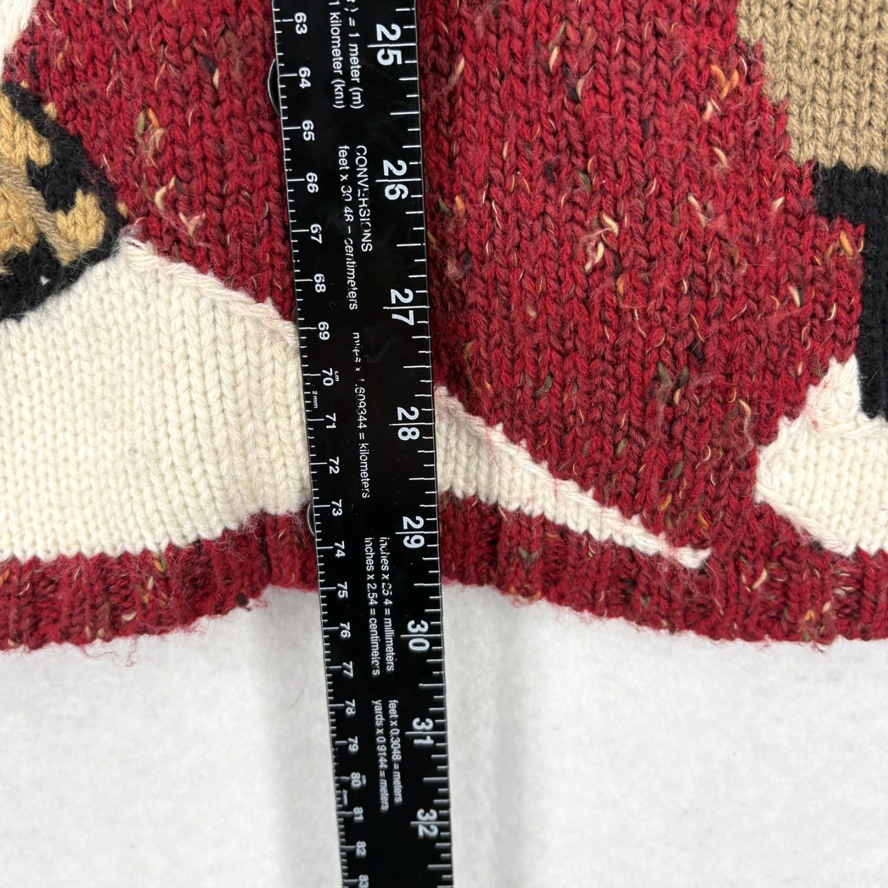 Vintage C.J. Banks Cardigan Sweater Womens 2X Red Chunky Knit Hand Embroidered Snowman Size XXL / US 16-18 / IT 52-54 - 6 Thumbnail