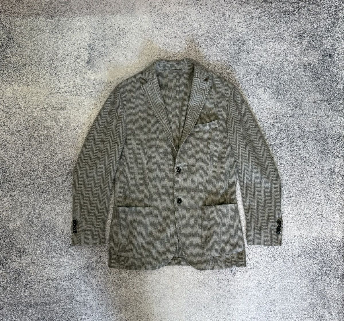 Boggi Boggi Milano Blazer Herringbone Wool Sport Coat Italy 48R Size 38R - 1 Thumbnail