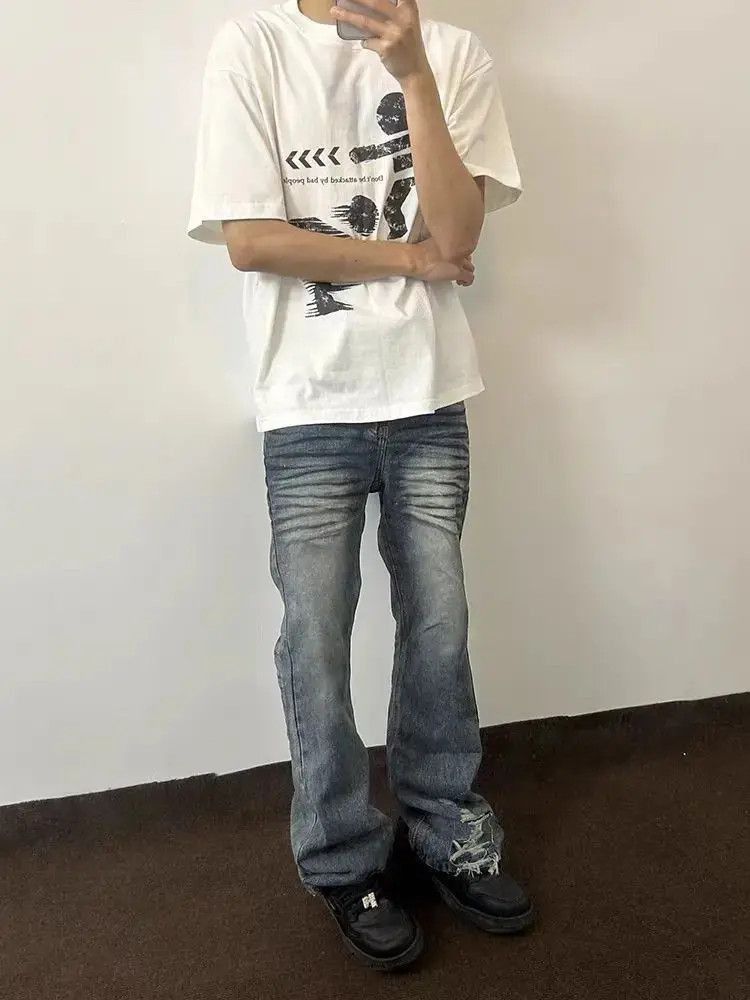 Japanese Brand High street Y2K hip hop baggy micro flare jeans Size US 30 / EU 46 - 4 Thumbnail