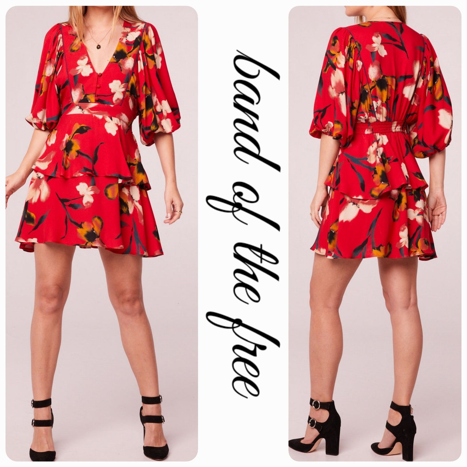 Other NWT Band of the Free Dolly Floral Puff Sleeve Dress Sz. S Size S / US 4 / IT 40 - 1 Thumbnail