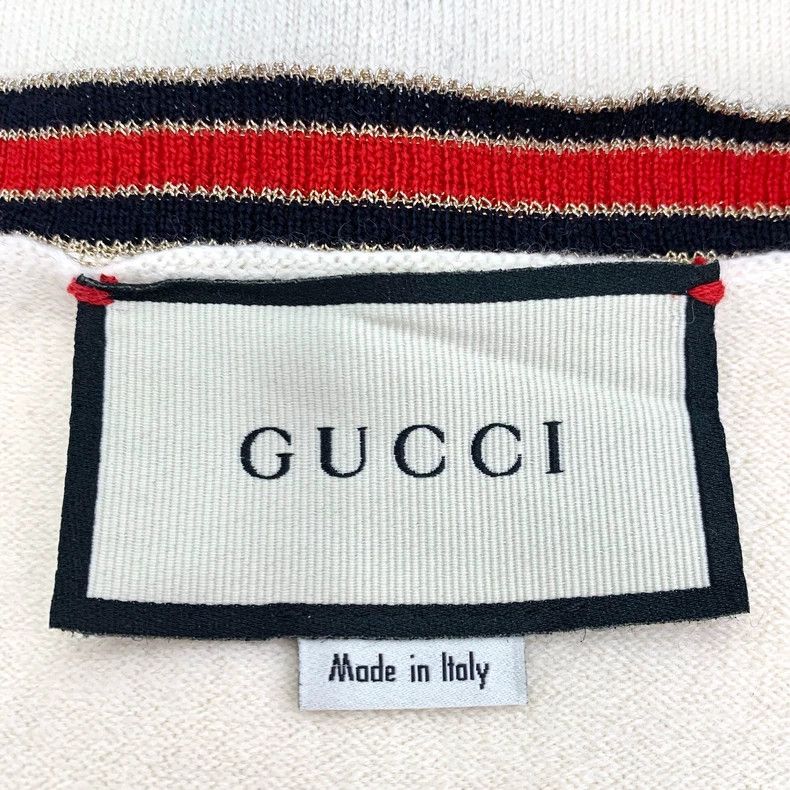 Gucci Gucci Color-blocked V-neck pearl button wool knitted cardig Size US XS / EU 42 / 0 - 5 Thumbnail