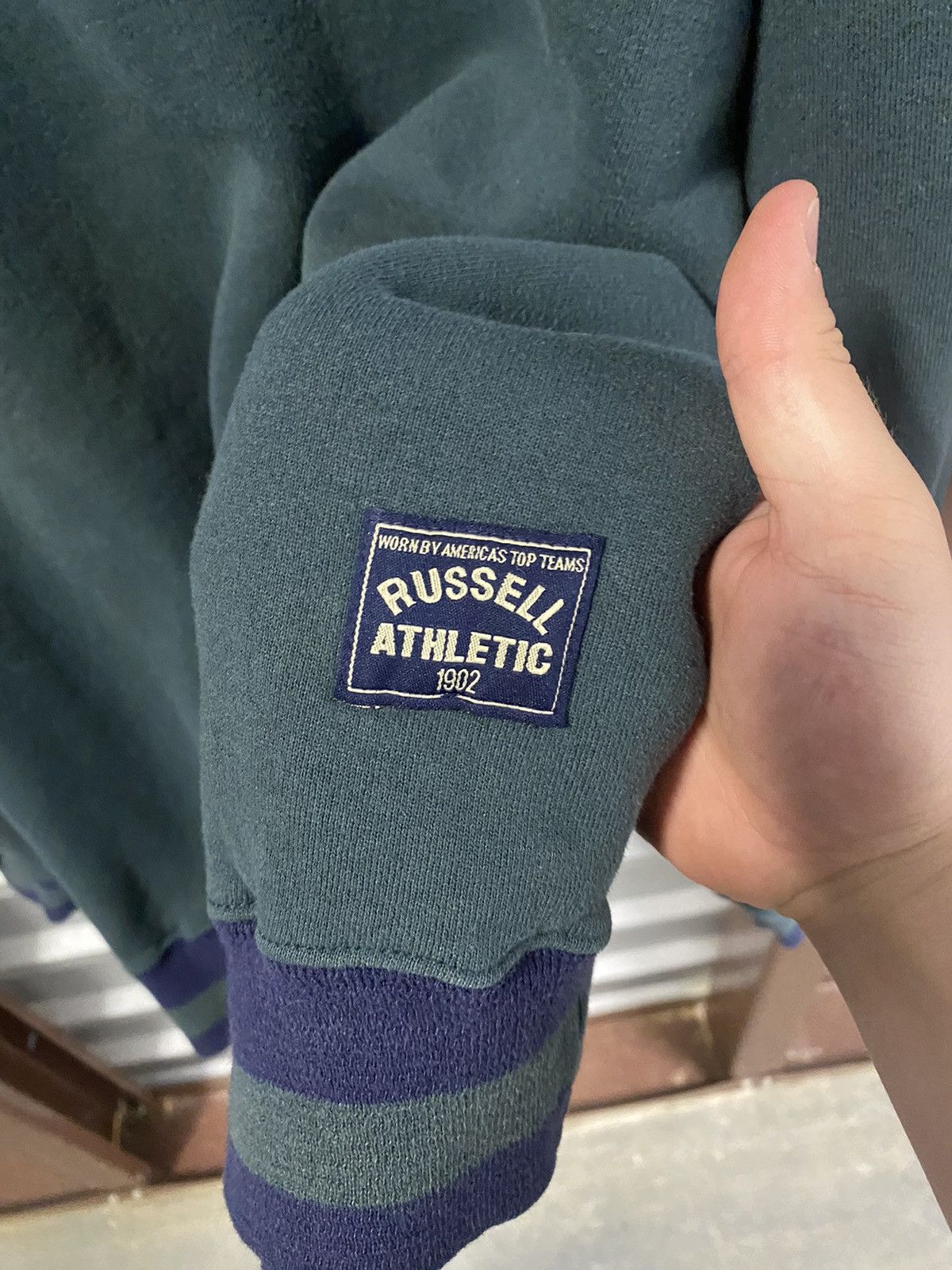 Russell Athletic × Vintage 1990’s Russel Athletic Green Blank Crewneck Size US XL / EU 56 / 4 - 3 Thumbnail
