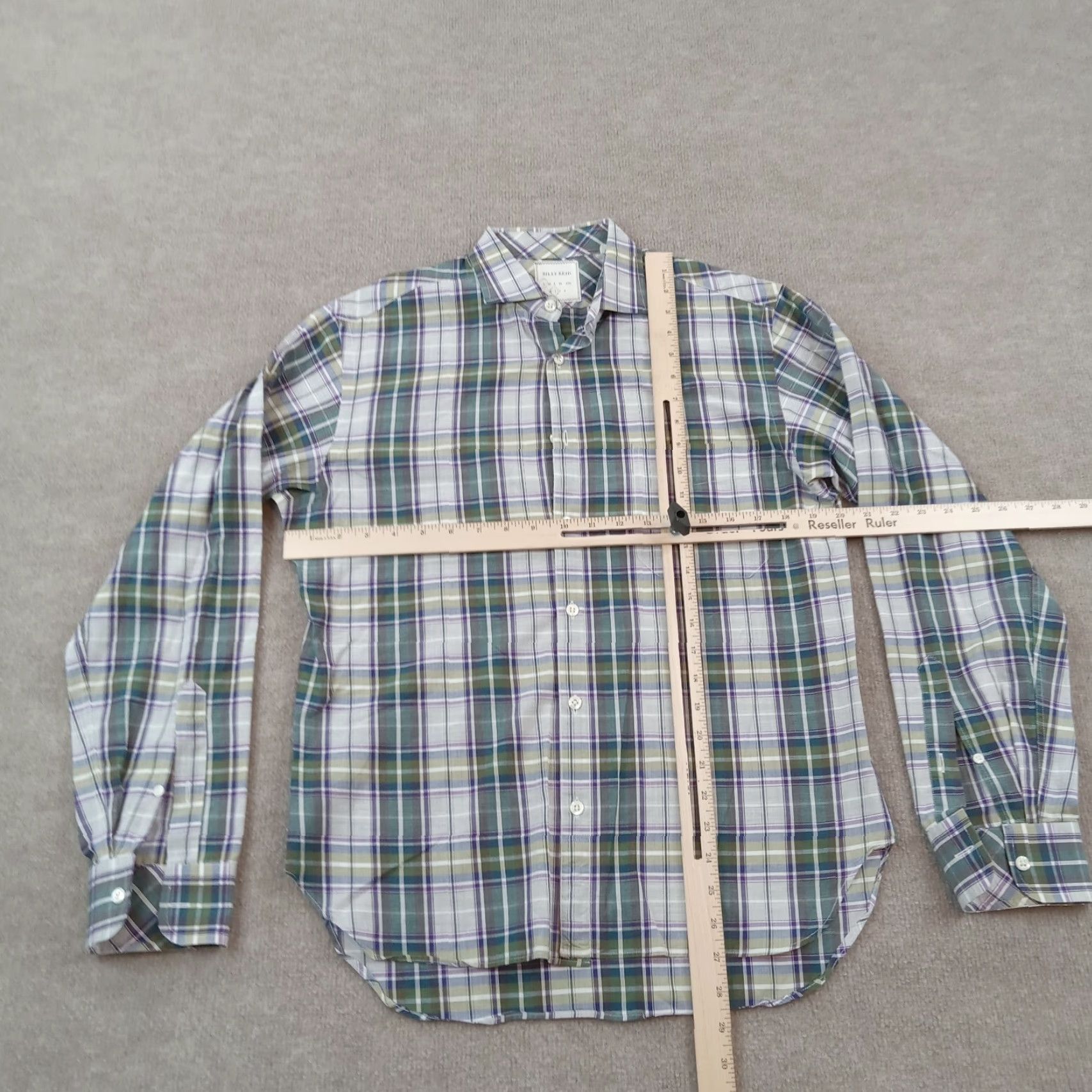 Billy Reid Billy Reid Shirt Mens Small Green Purple Plaid Long Sleeve Button Up Casual Size US S / EU 44-46 / 1 - 2 Thumbnail