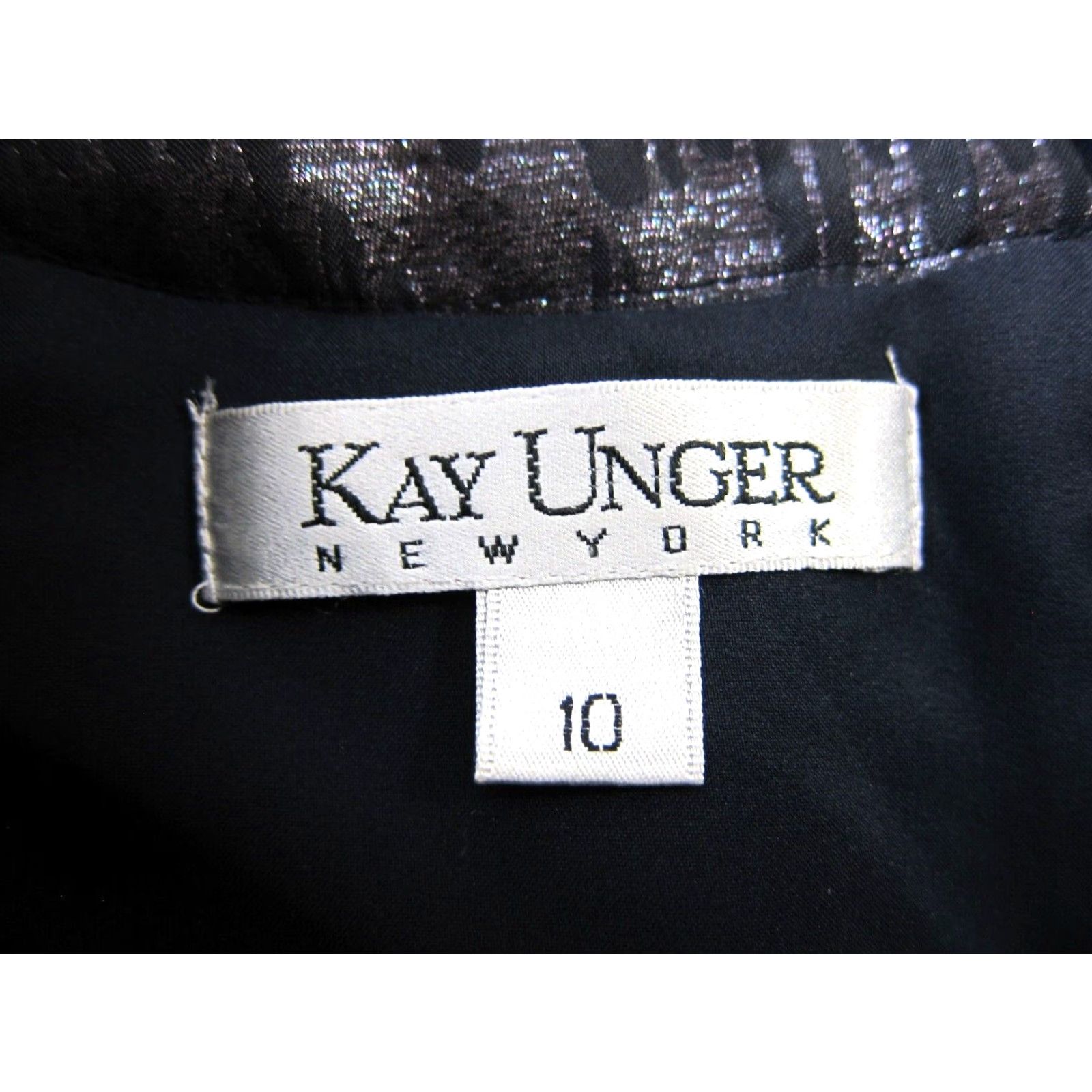Vintage Kay Unger New York Dress Short Sleeve Sheath 10 Black Size 32" / US 10 / IT 46 - 3 Thumbnail