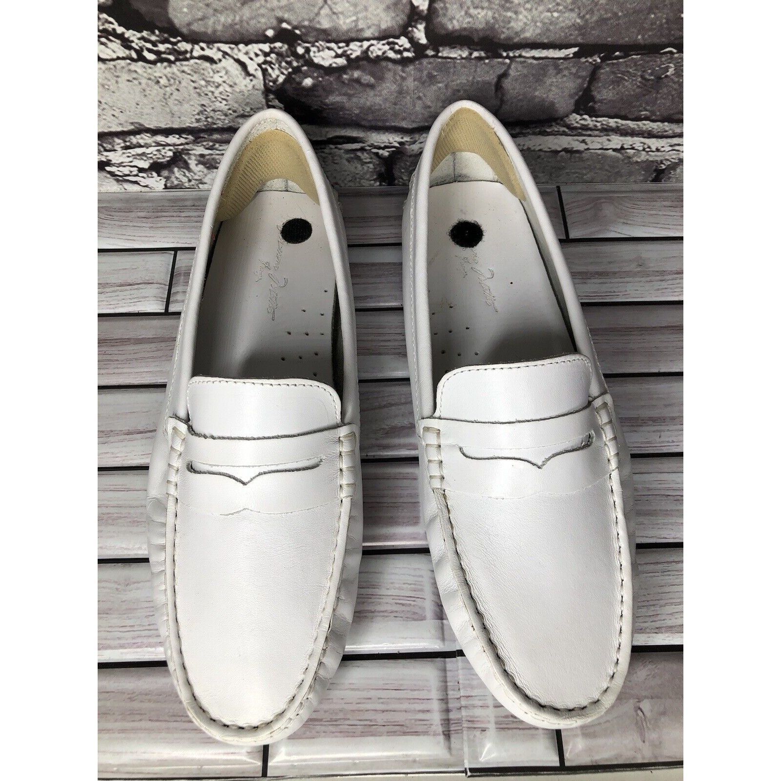 Massimo Matteo Massimo Matteo Firenze White Leather Driving Moccasins Flats Size US 10 / IT 40 - 11 Thumbnail